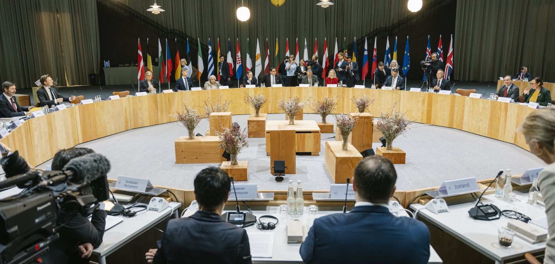 Representatives are pictured ahead of a working session during the informal EU foreign ministers' meeting in Copenhagen, Denmark, on Aug. 30, 2025.