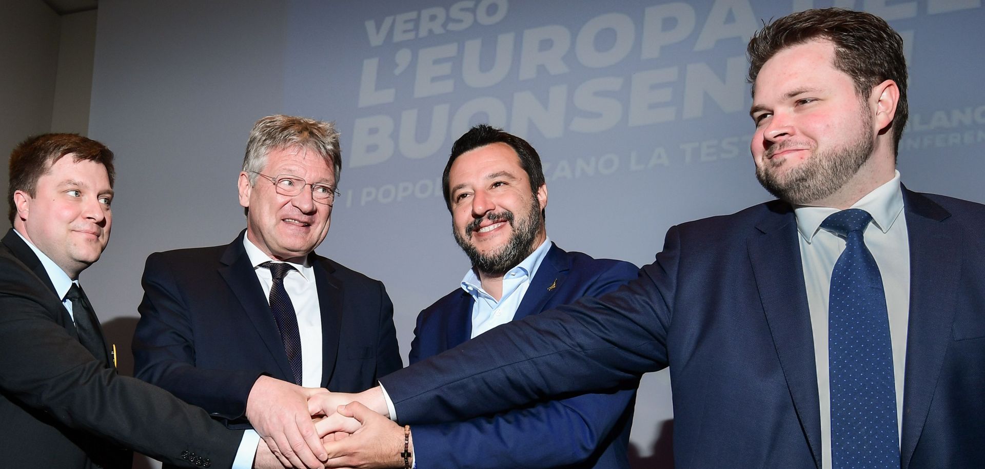Member of the Finnish conservative political Finns party, Olli Kotro, Federal spokesman for Alternative for Germany (AfD), Germany's Joerg Meuthen, Italys Interior Minister, deputy PM and Federal Secretary of Italy's Northern League (Lega Nord) right-wing regionalist political party,