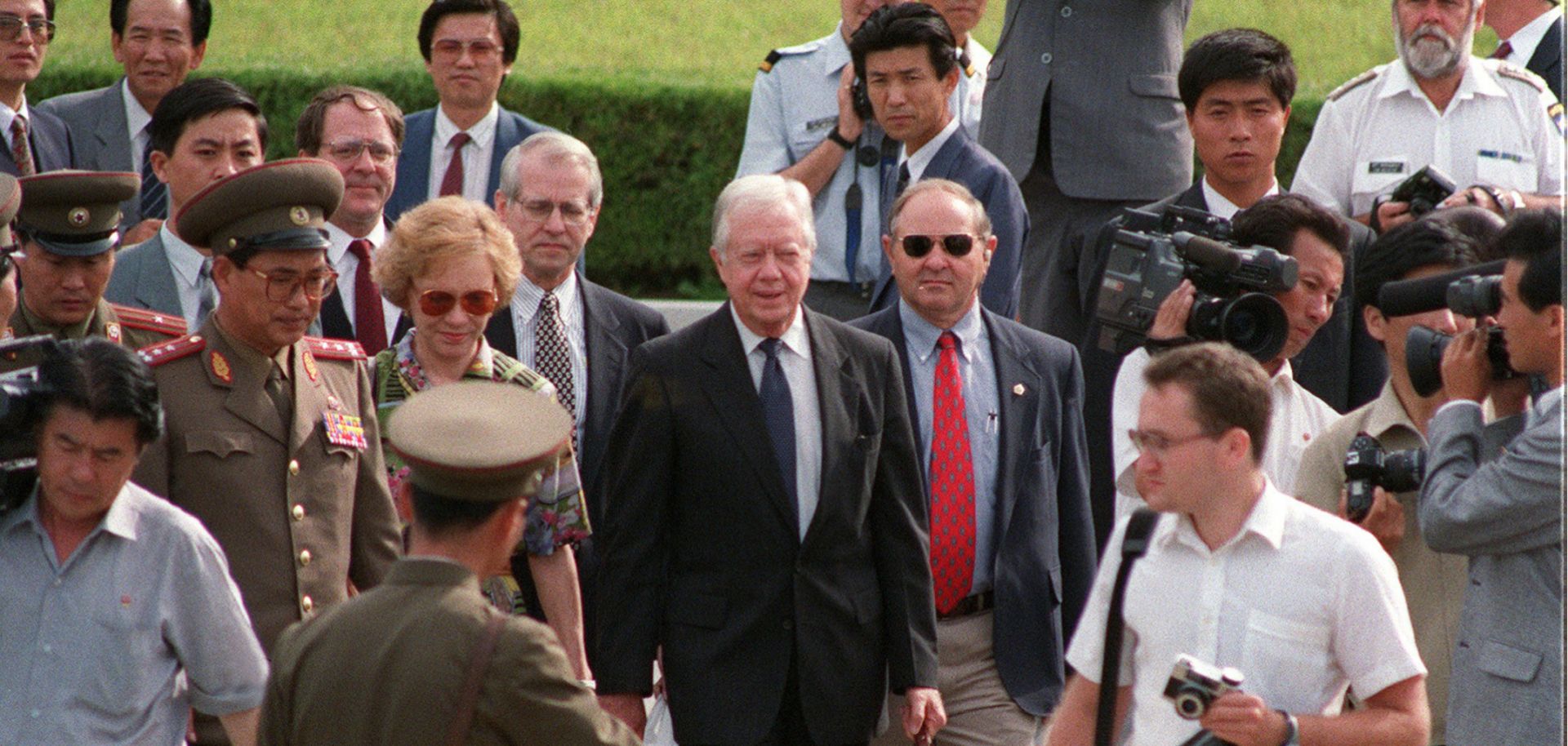 Former U.S. President Jimmy Carter visiting North Korea