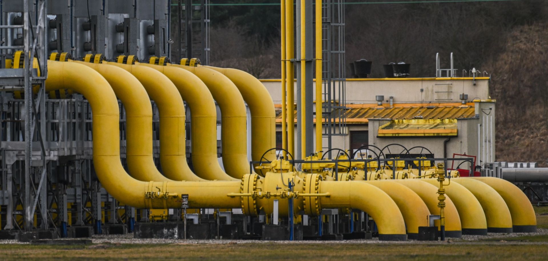 A compressor gas station of the Yamal–Europe pipeline is seen on Feb. 19, 2022, in Wloclawek, Poland. 