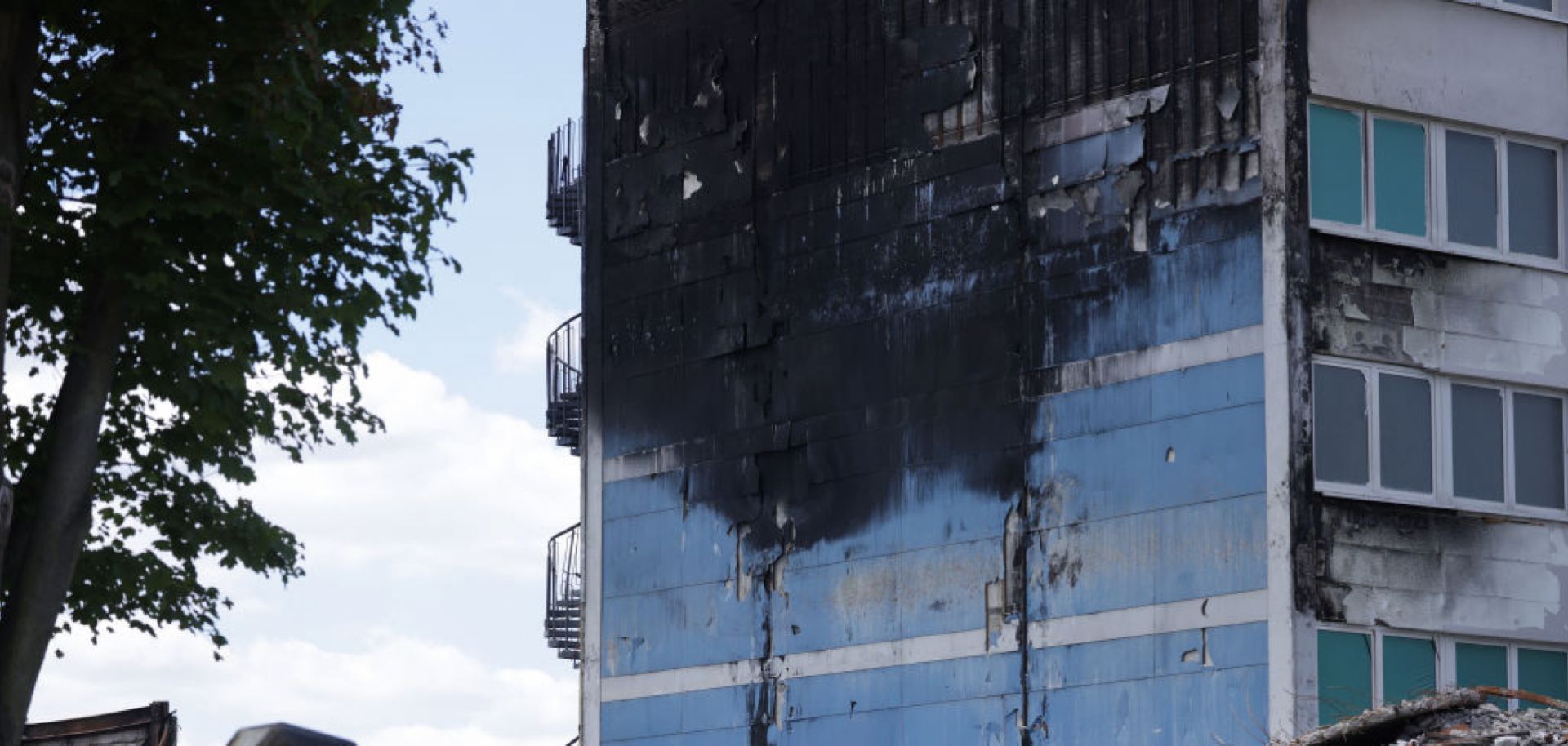 A photo taken on June 24, 2024, shows the aftermath of a fire at a manufacturing facility in Berlin, Germany, that was allegedly linked to Russia.