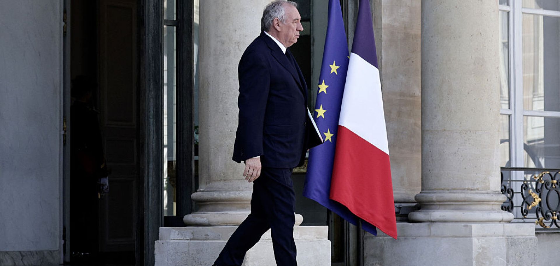 French Prime Minister Francois Bayrou leaves after the weekly cabinet meeting at the Elysee Palace in Paris, France, on Aug. 27, 2025.