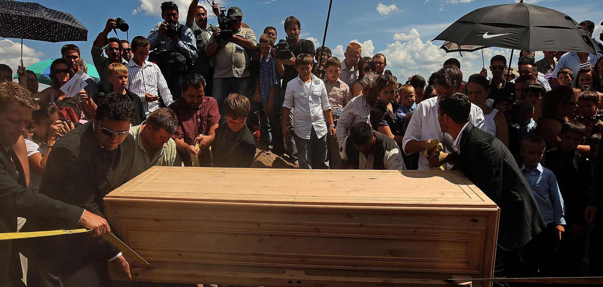 A funeral for Benjamin LeBaron on July 9, 2009, in Chihuahua state, Mexico. LeBaron was a victim of cartel violence.