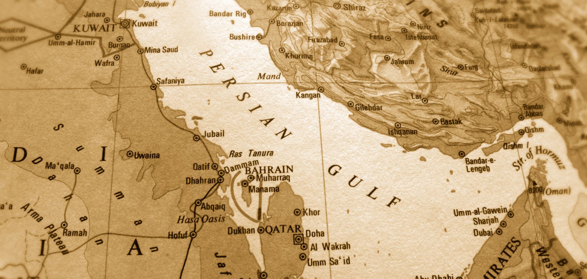 map of persian gulf and surrounding countries