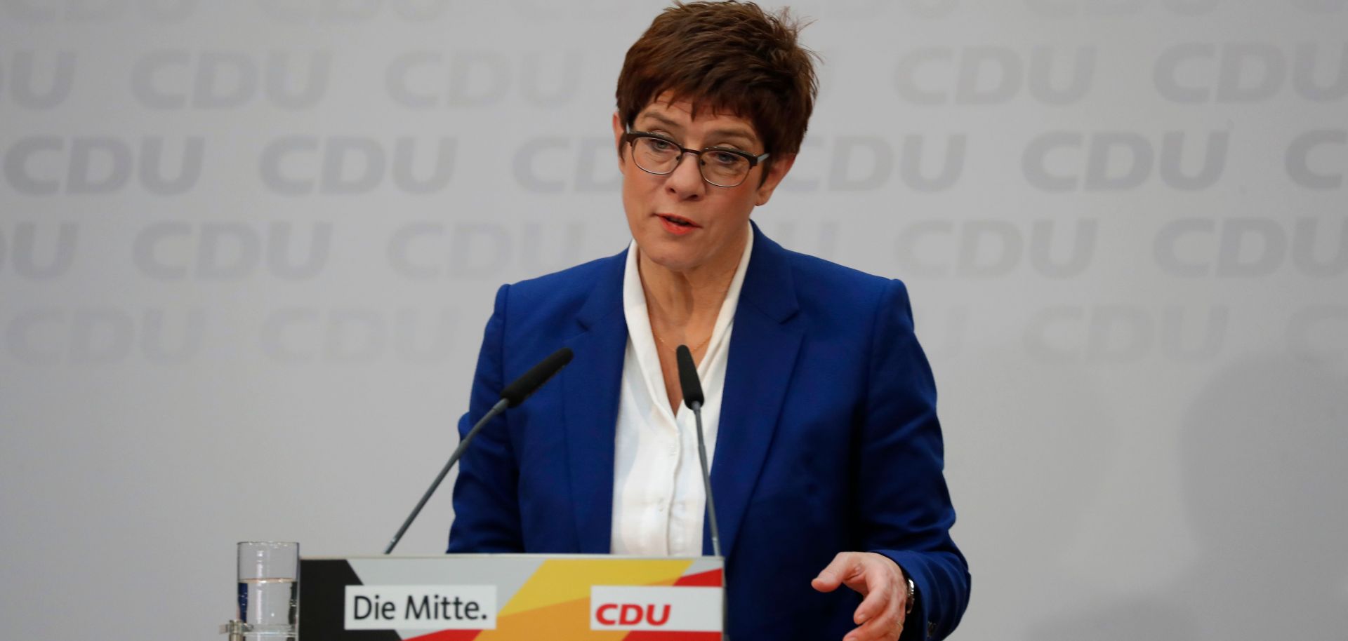 This photo show former German Christian Democratic Union party leader Annegret Kramp-Karrenbauer, who resigned earlier in February.