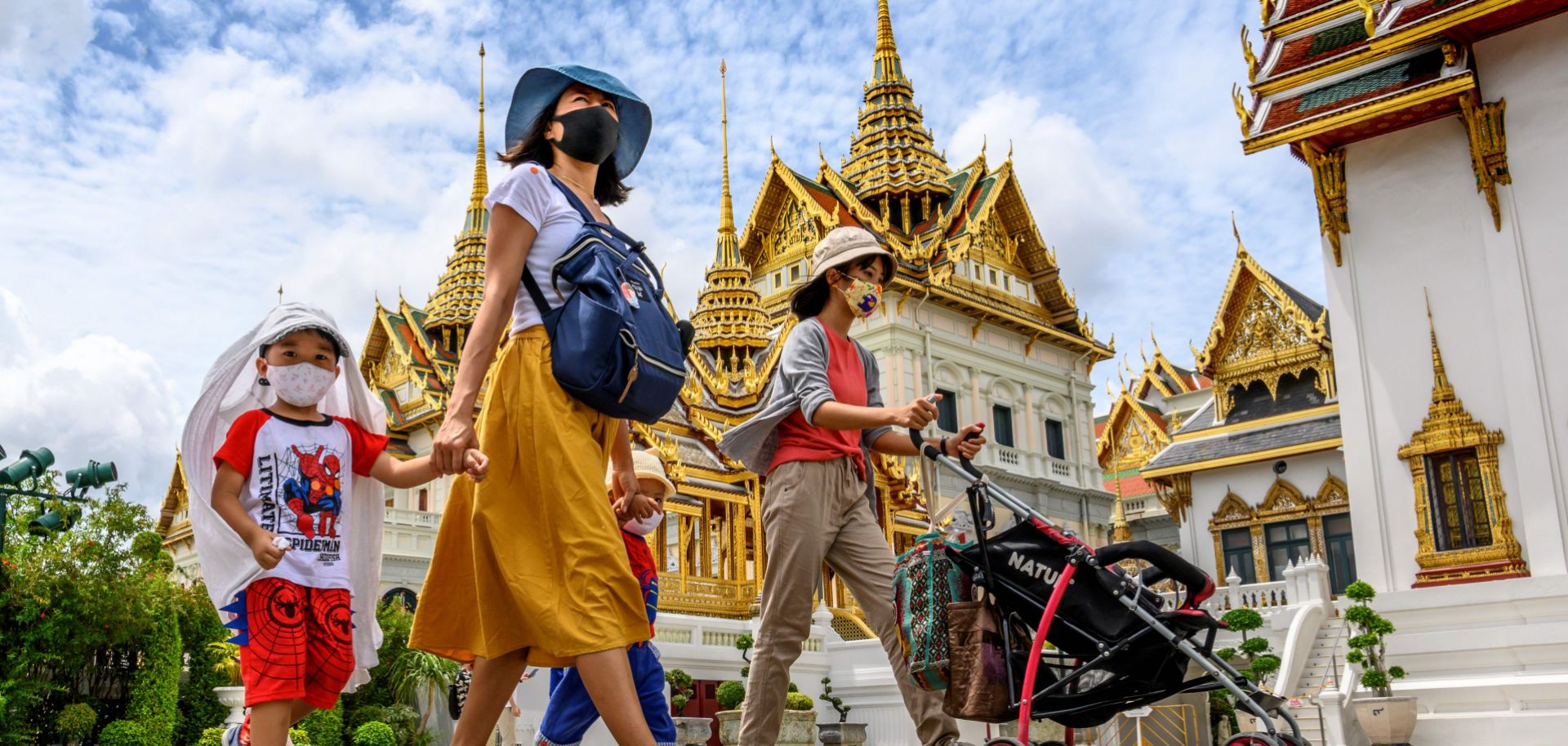 People visit the Grand Palace in Bangkok, Thailand, in June 2020, as it reopened for visitors amid the easing of COVID-19 restrictions. 
