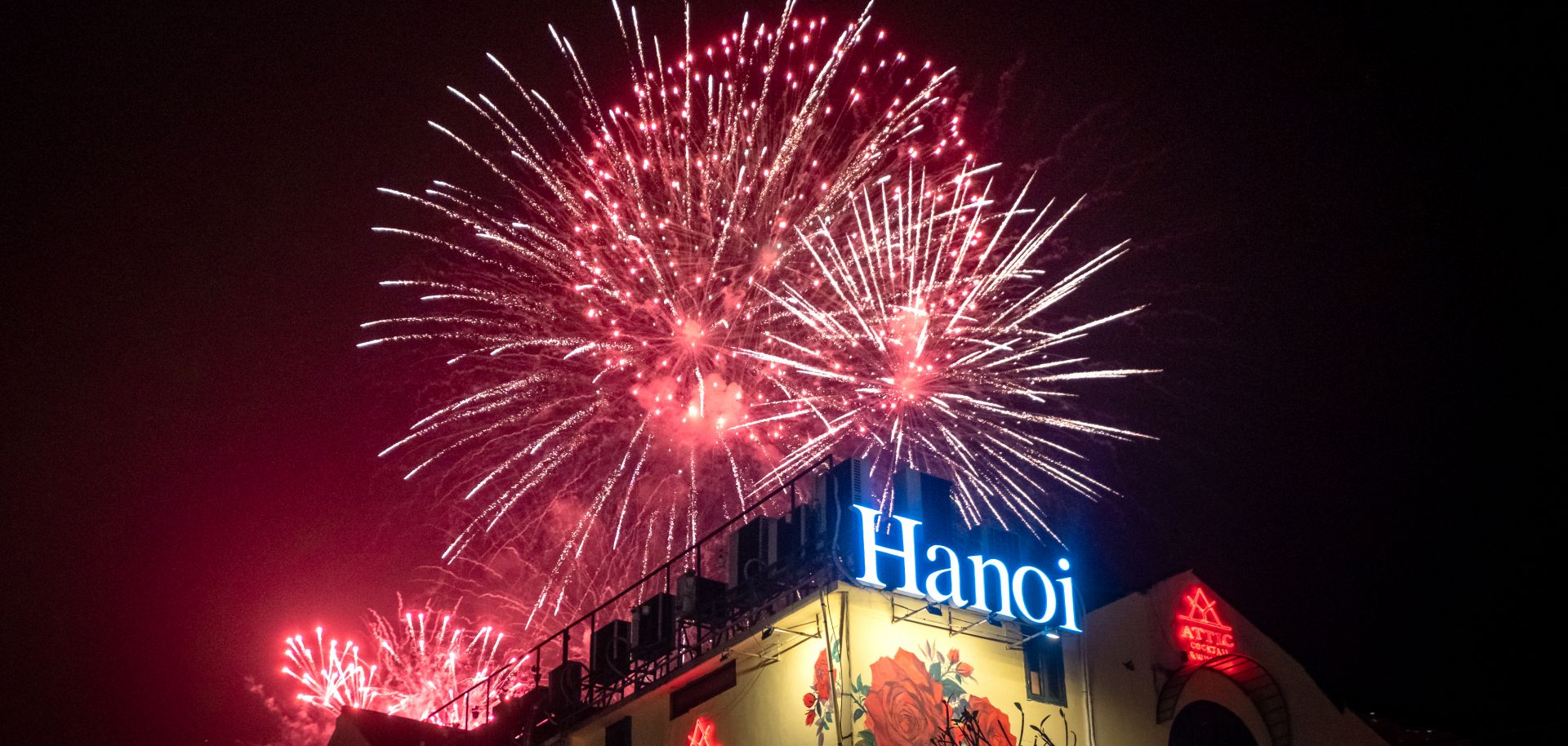 Vietnam rings in the new year with a fireworks show in the city center of Hanoi on Jan. 1, 2021. 