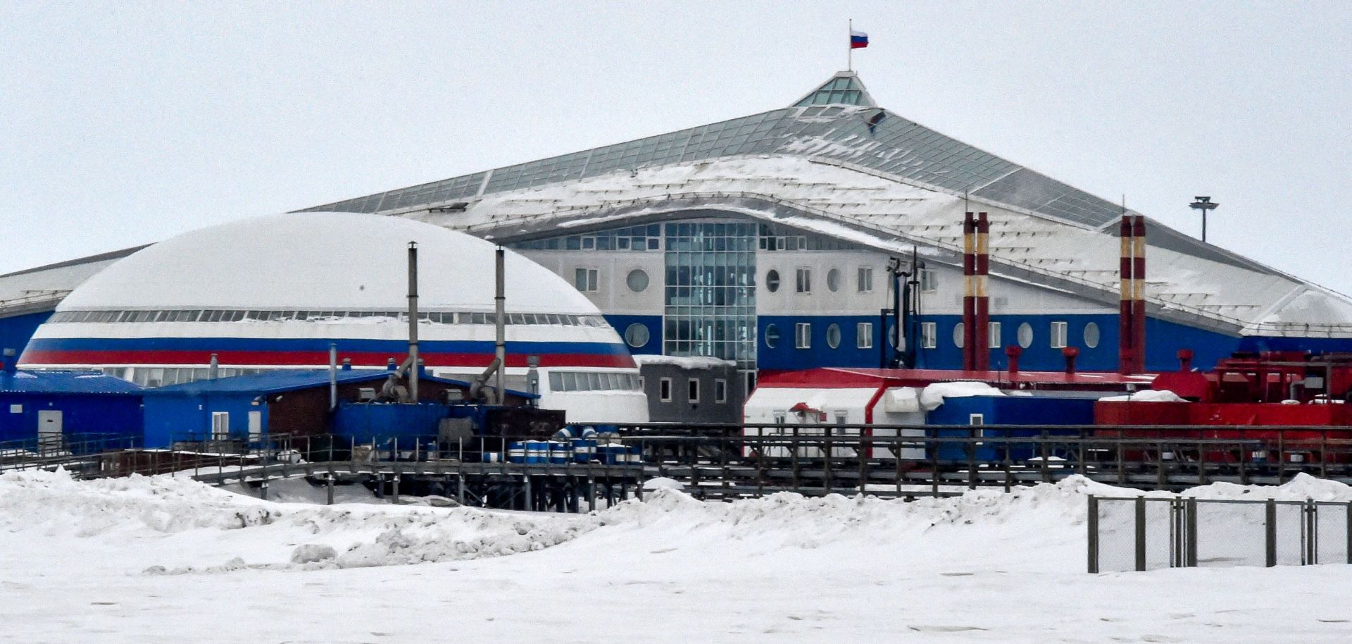 A view of Russia’s northernmost military base on the island of Alexandra Land on May 17, 2021. 