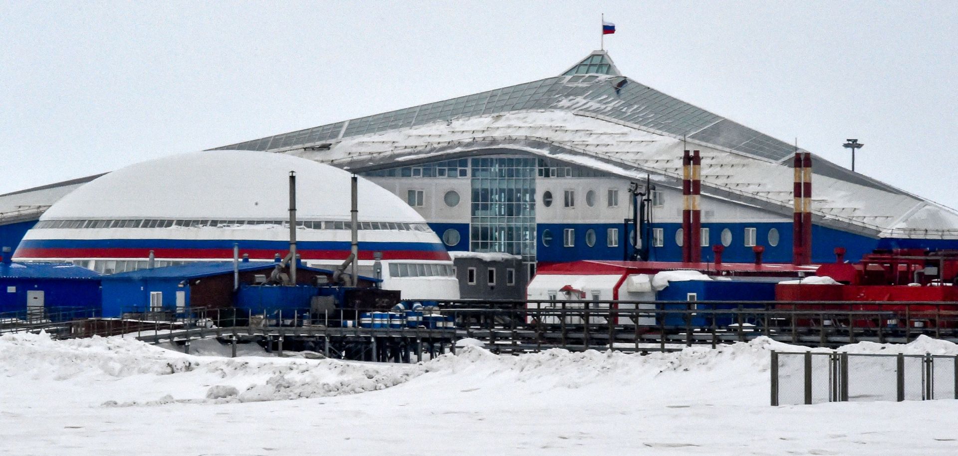 A view of Russia’s northernmost military base on the island of Alexandra Land on May 17, 2021.