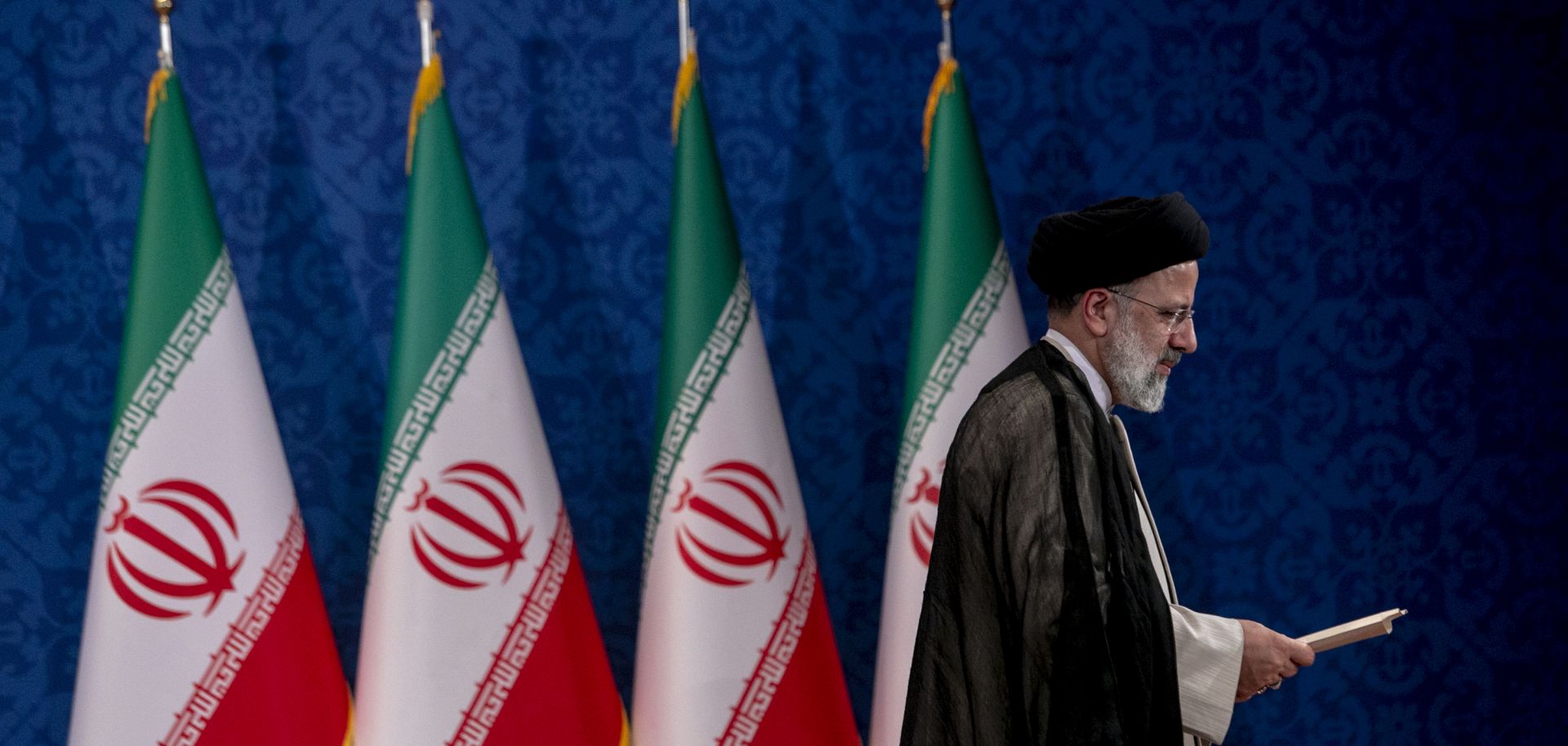 Ebrahim Raisi holds a press conference in Tehran on June 21, 2021, after winning Iran's presidential election. 