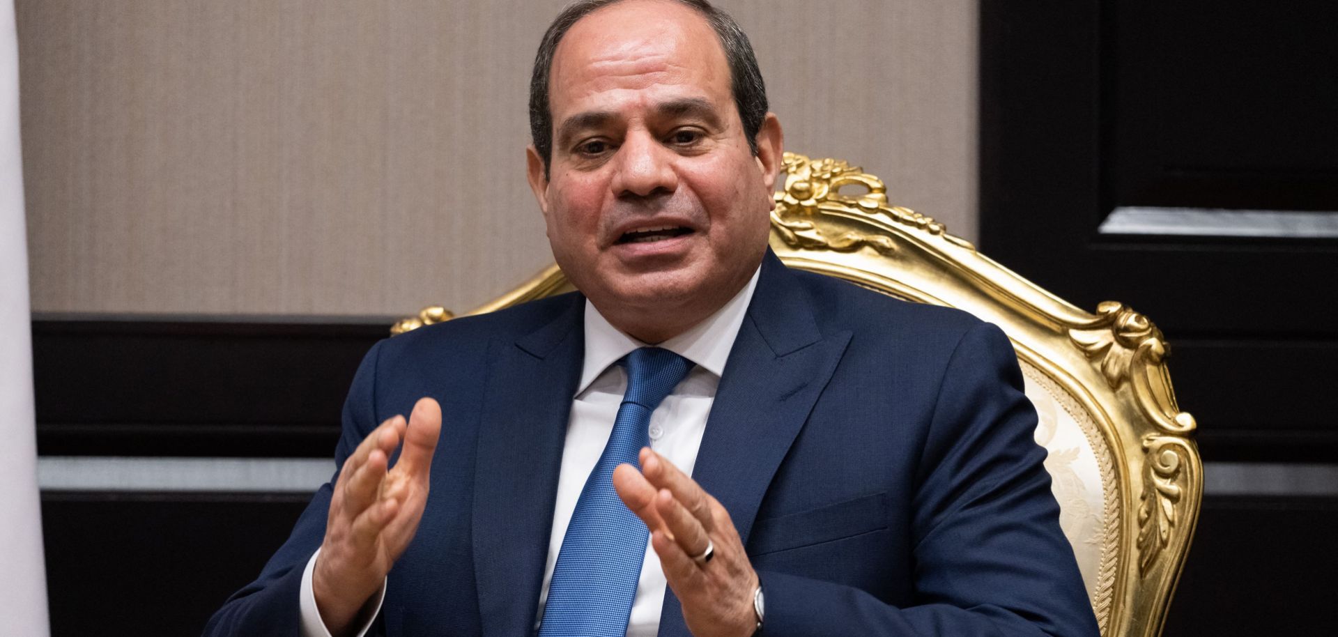 Egyptian President Abdel Fattah al-Sisi is seen on the sidelines of the COP27 summit on Nov. 11, 2022.