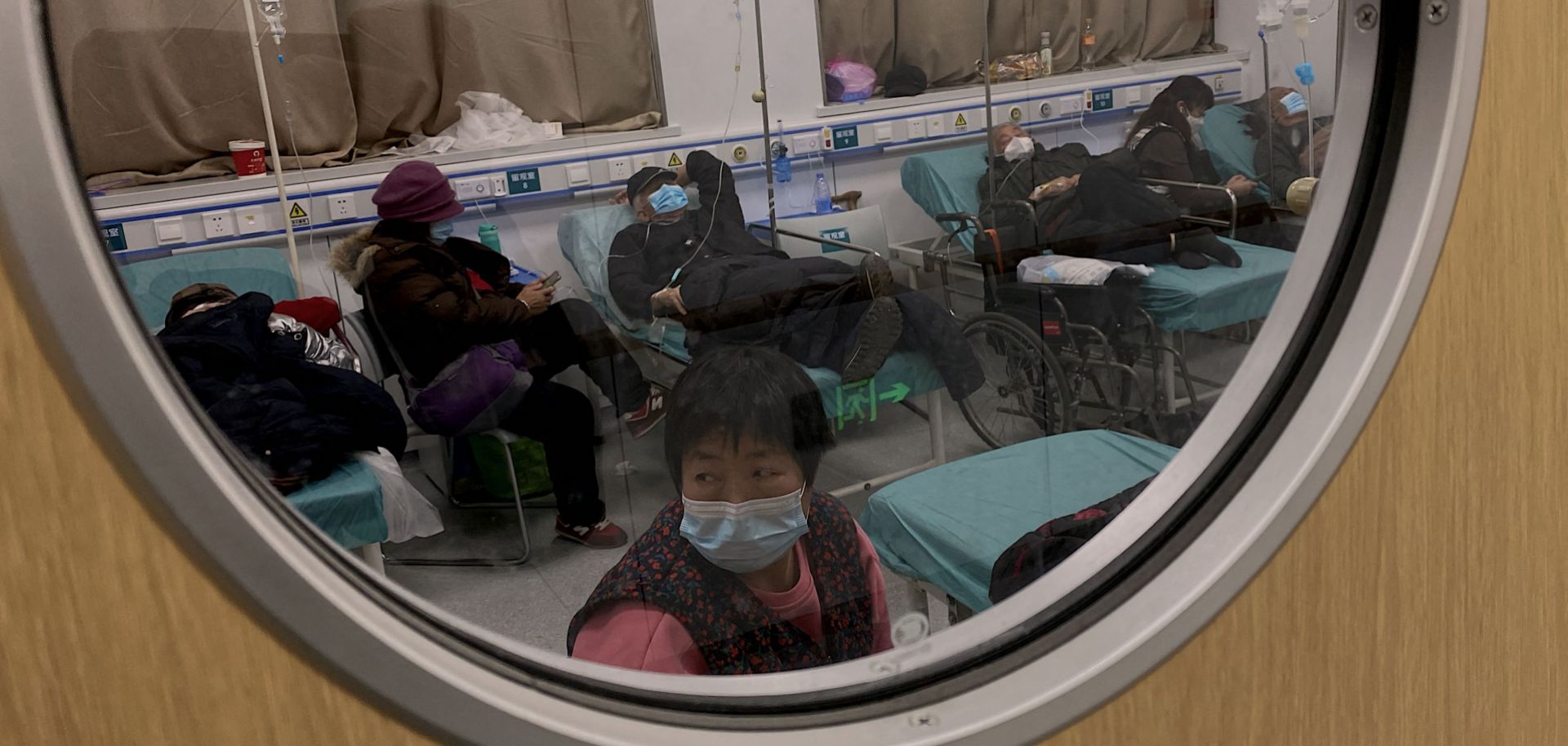 COVID-19 patients are seen on beds at a hospital in Tianjin, China, on Dec. 28, 2022.