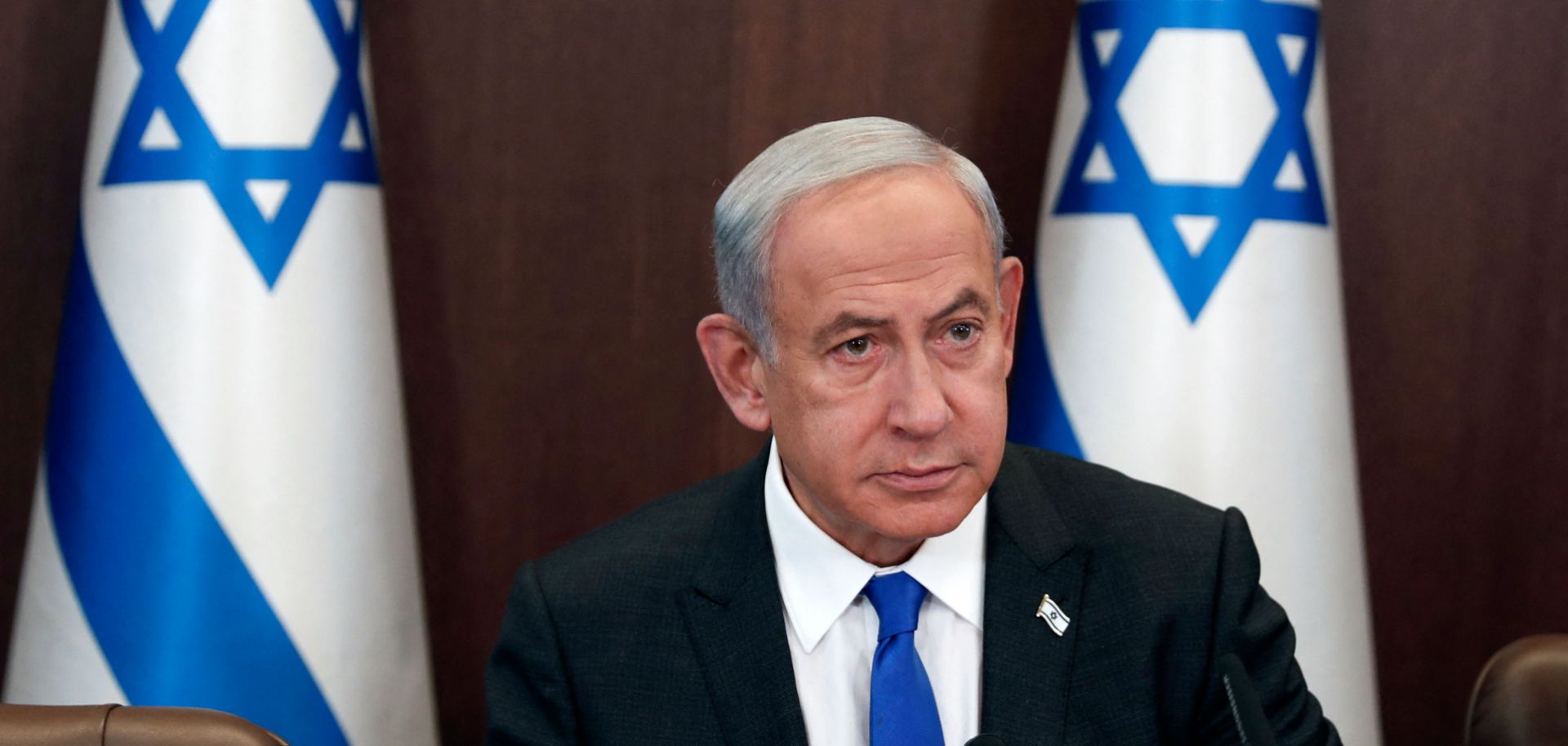 Israeli Prime Minister Benjamin Netanyahu chairs a cabinet meeting in Jerusalem on Jan. 3, 2023. 