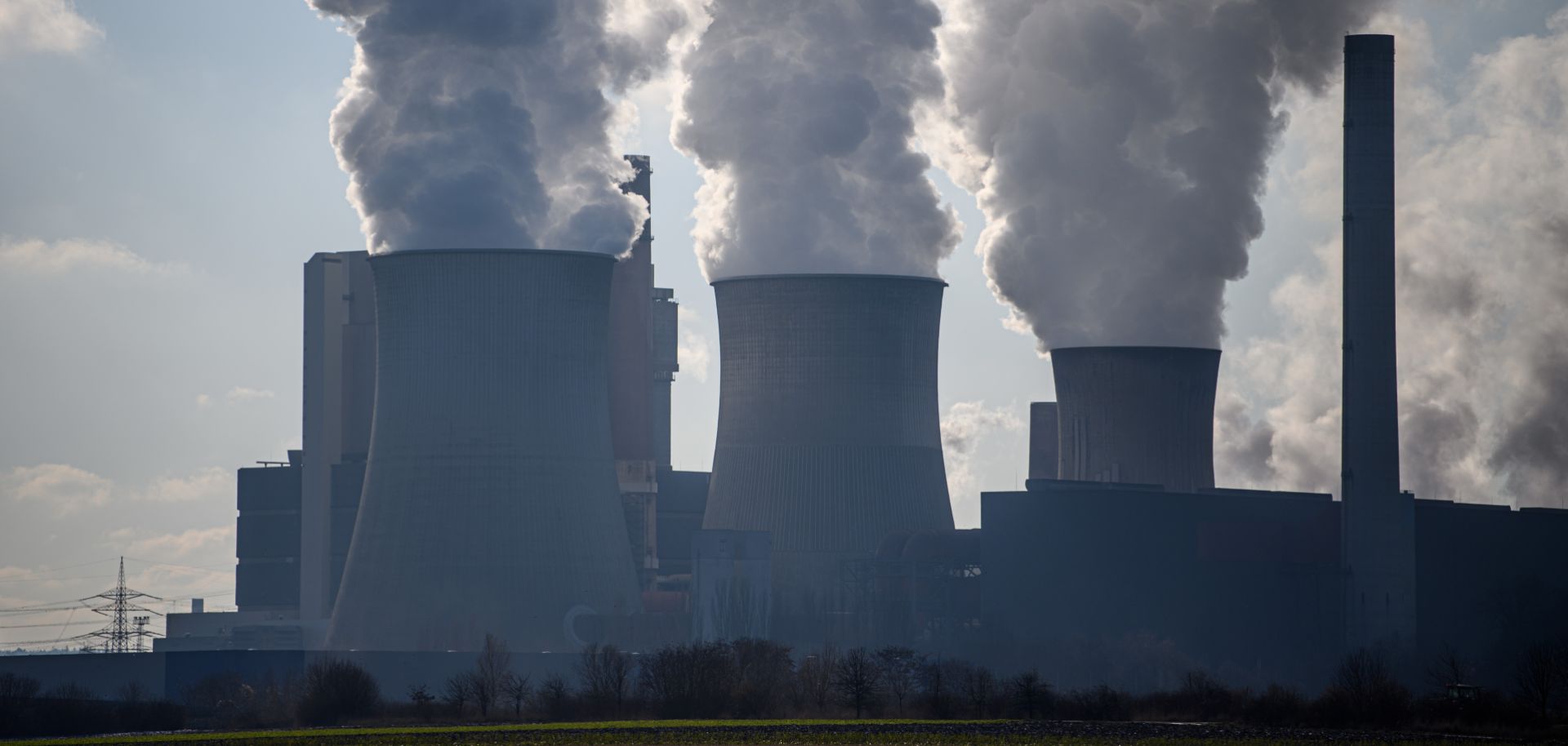 Steam and exhaust rise from a coal-fired power station near Inden, Germany, on Feb. 11, 2021. 