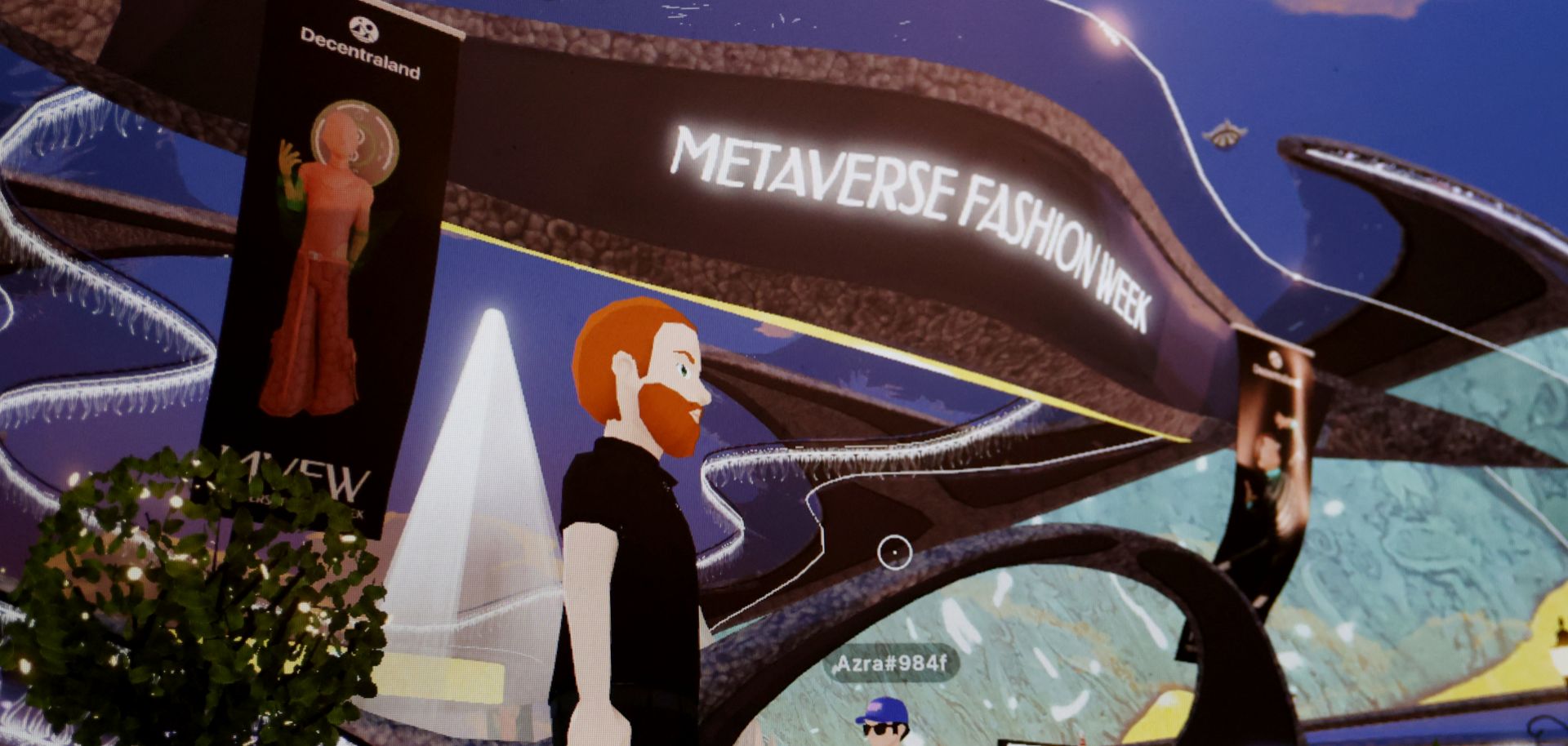 An image taken on March 25, 2022, shows the Metaverse Fashion Week hosted by the virtual world Decentraland. 