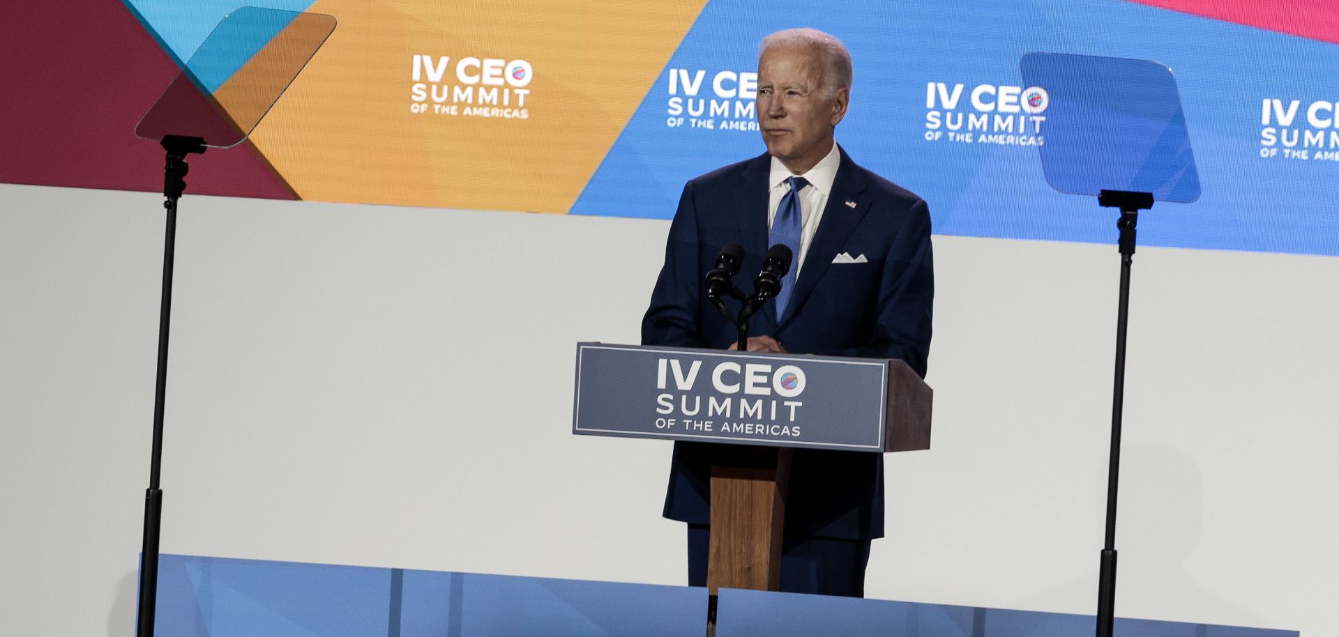 U.S. President Joe Biden speaks at the Summit of the Americas, which was attended by leaders across the Western Hemisphere, on June 9, 2022, in Los Angeles, California. 