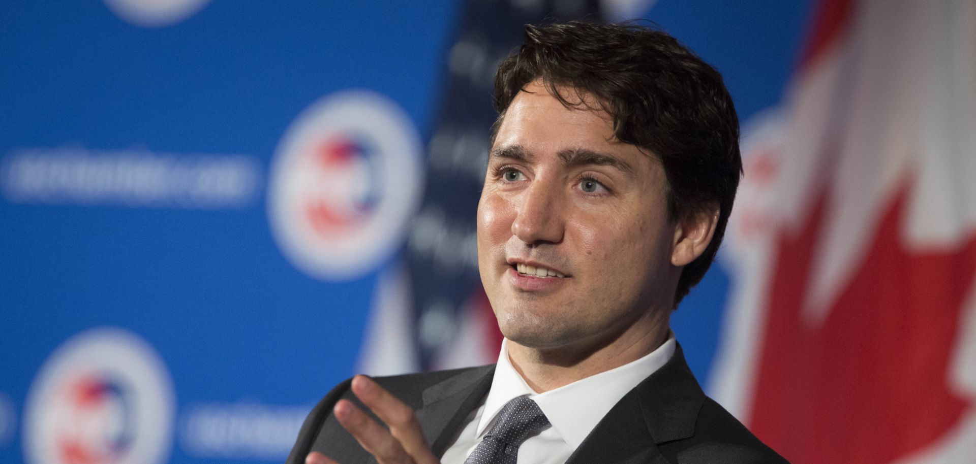 Canadian Prime Minister Justin Trudeau speaks at the U.S. Chamber of Commerce in Washington, D.C. 