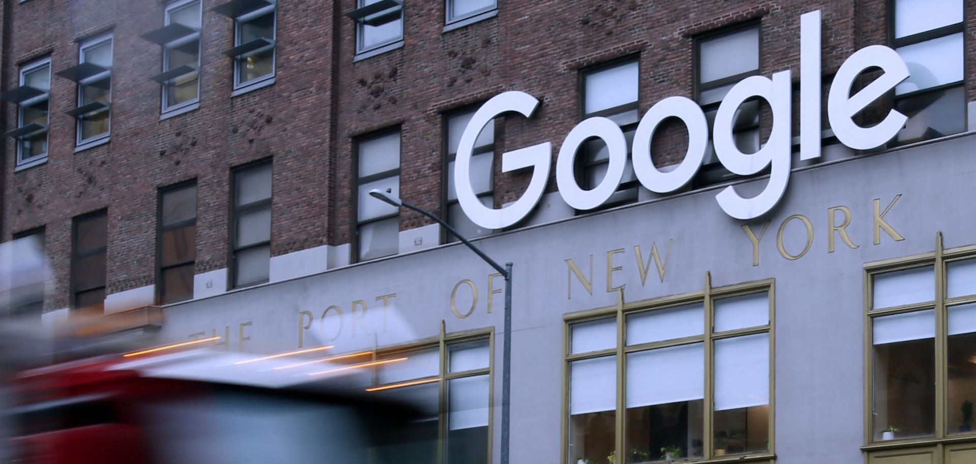 A Google sign is displayed outside the company's offices in New York City on Jan. 25, 2023.