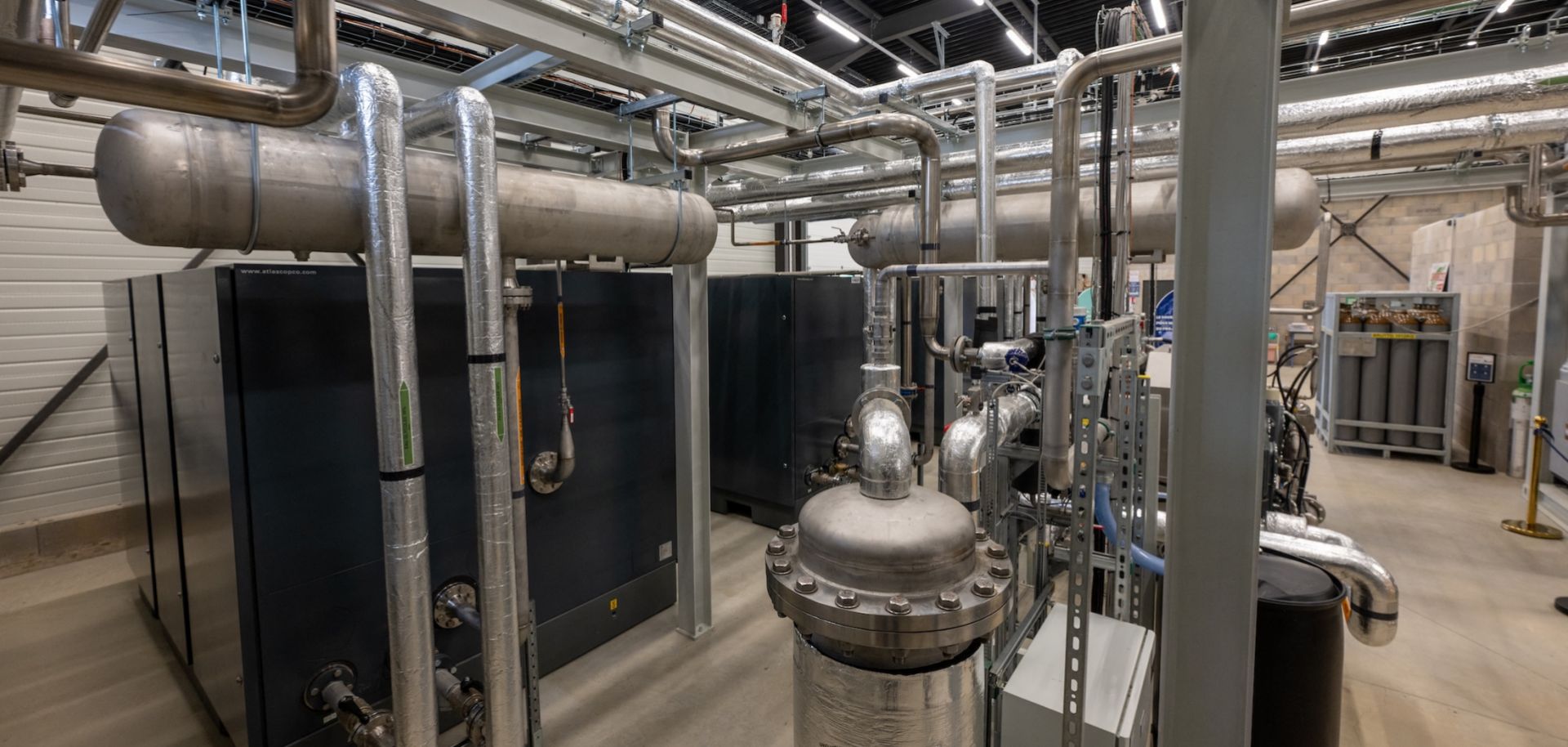 Part of the gas processing facilities of Europe's first helium production pilot plant in Saint-Parize-le-Chatel, France, on Sept. 11, 2024.