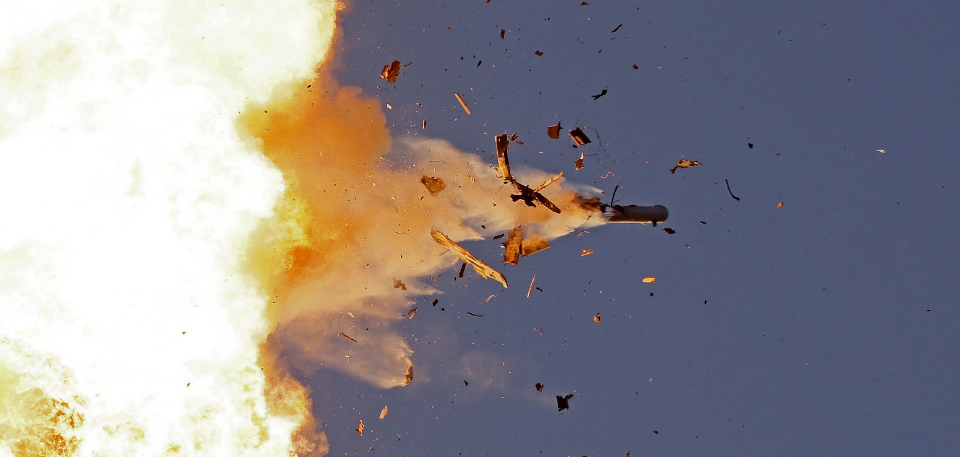 A Hezbollah UAV is intercepted by Israeli air forces over northern Israel on Aug. 25, 2024.