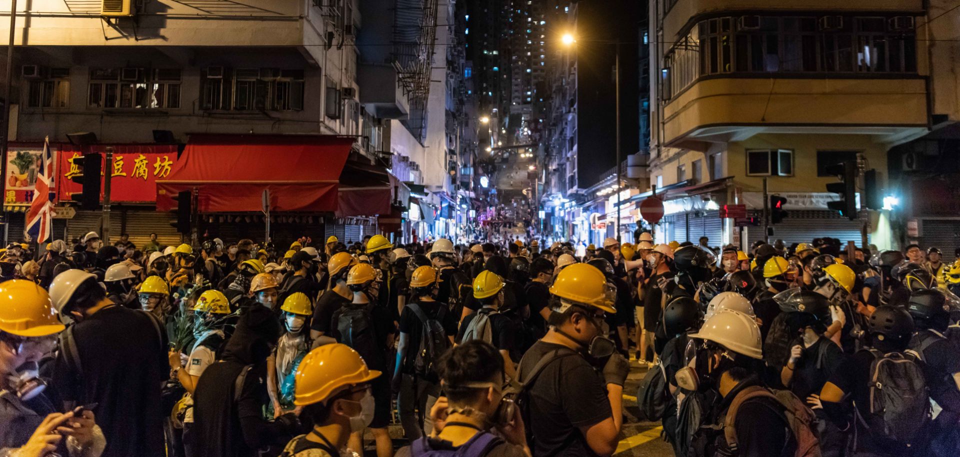 Protesters clash with police after taking part in an anti-extradition bill on July 22, 2019, in Hong Kong.