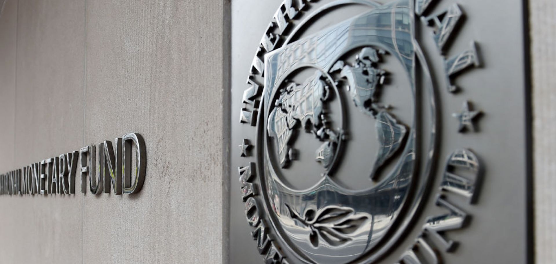 An exterior view of the building of the International Monetary Fund (IMF) headquarters is seen on March 27, 2020, in Washington, D.C. 