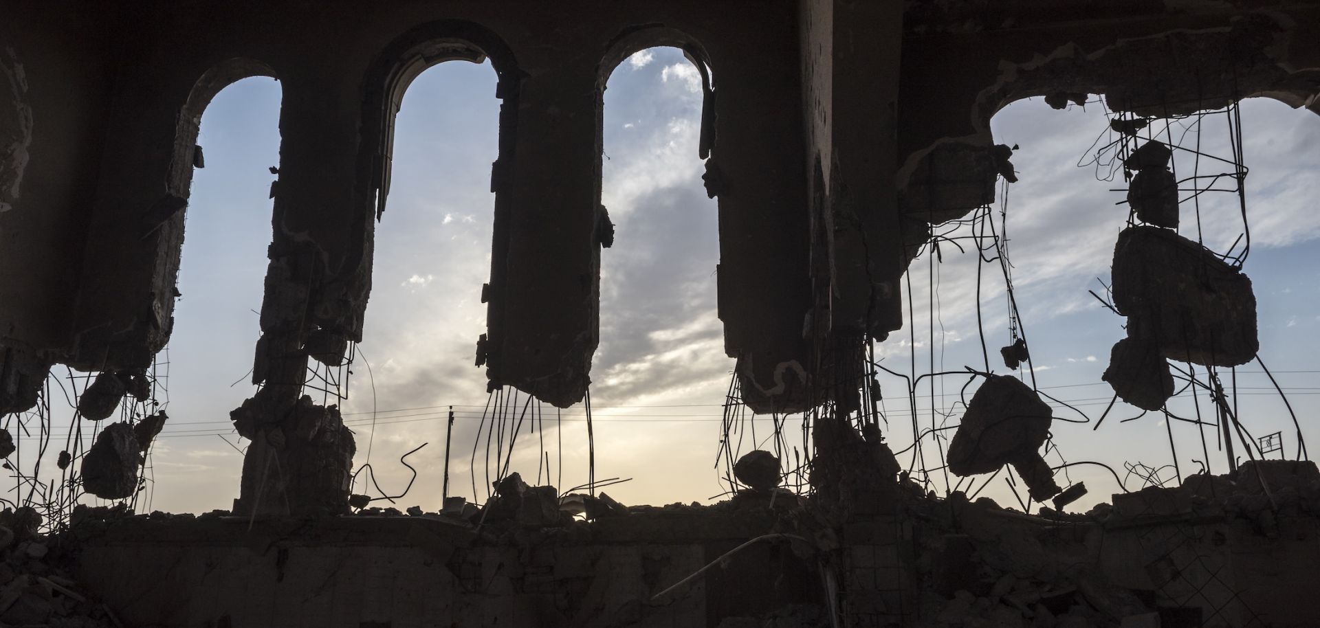 A destroyed church is seen in Mosul, Iraq.