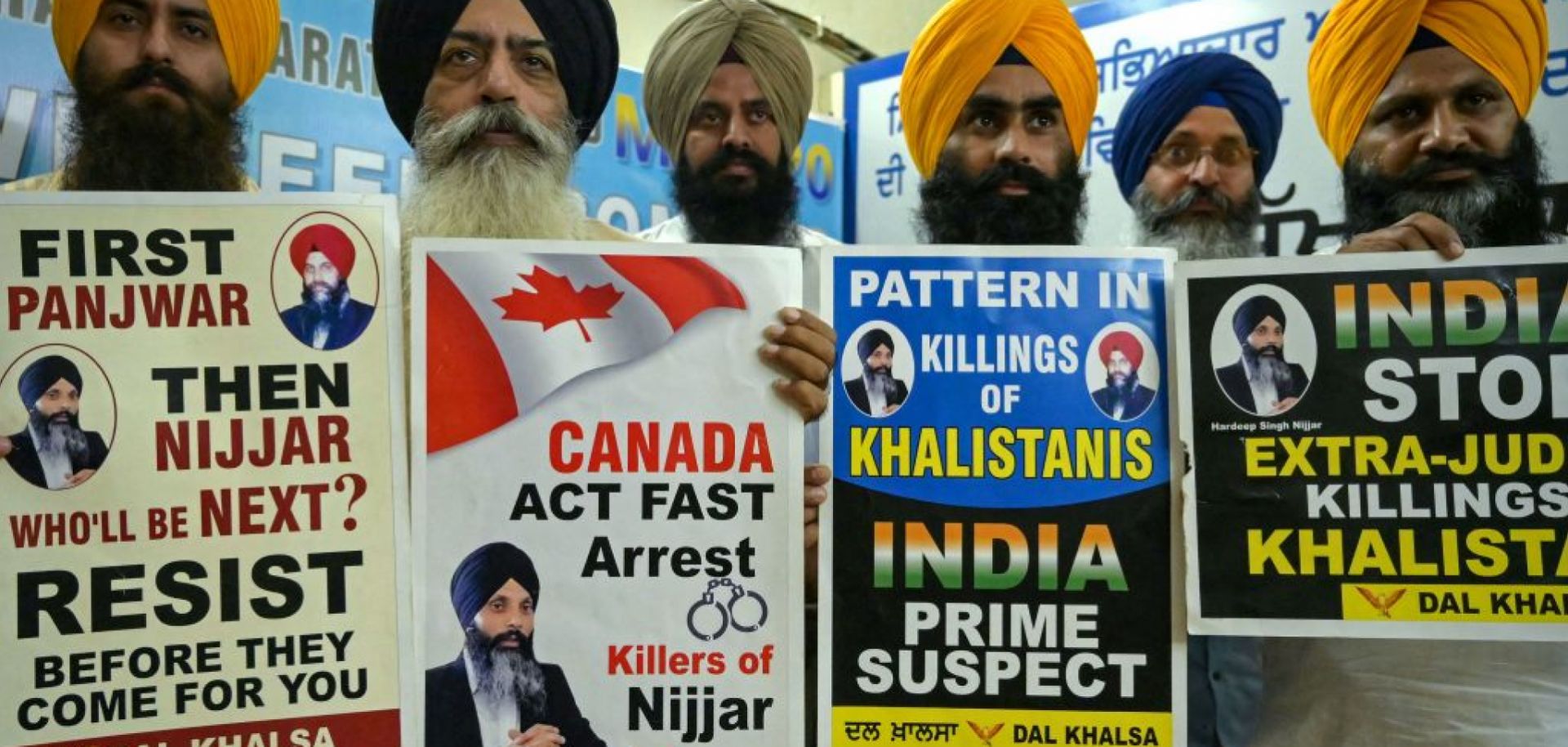 A Sikh protest on Sept. 22, 2023, in Amritsar, India.