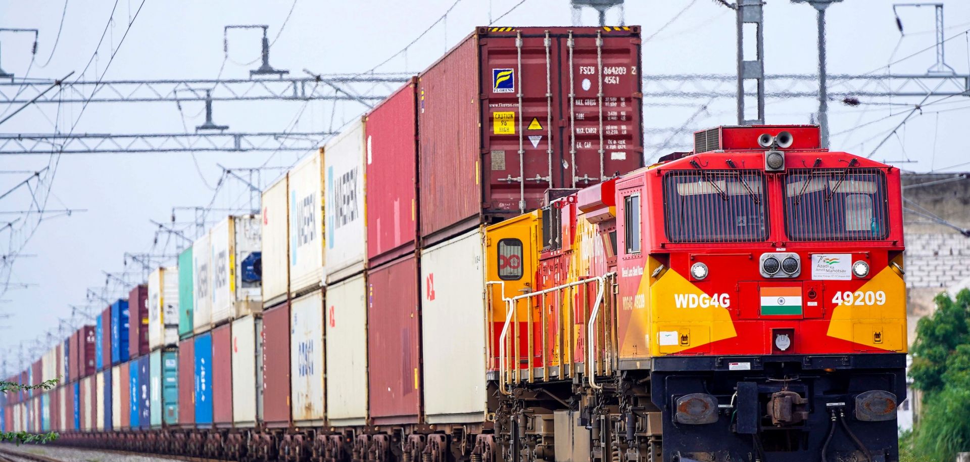 A freight train on Aug. 26, 2025, in Ajmer India.