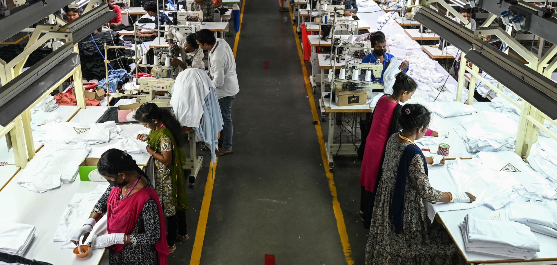 Employees work at a garment factory in Tiruppur, in India's southern state of Tamil Nadu, on Sept. 23, 2025.