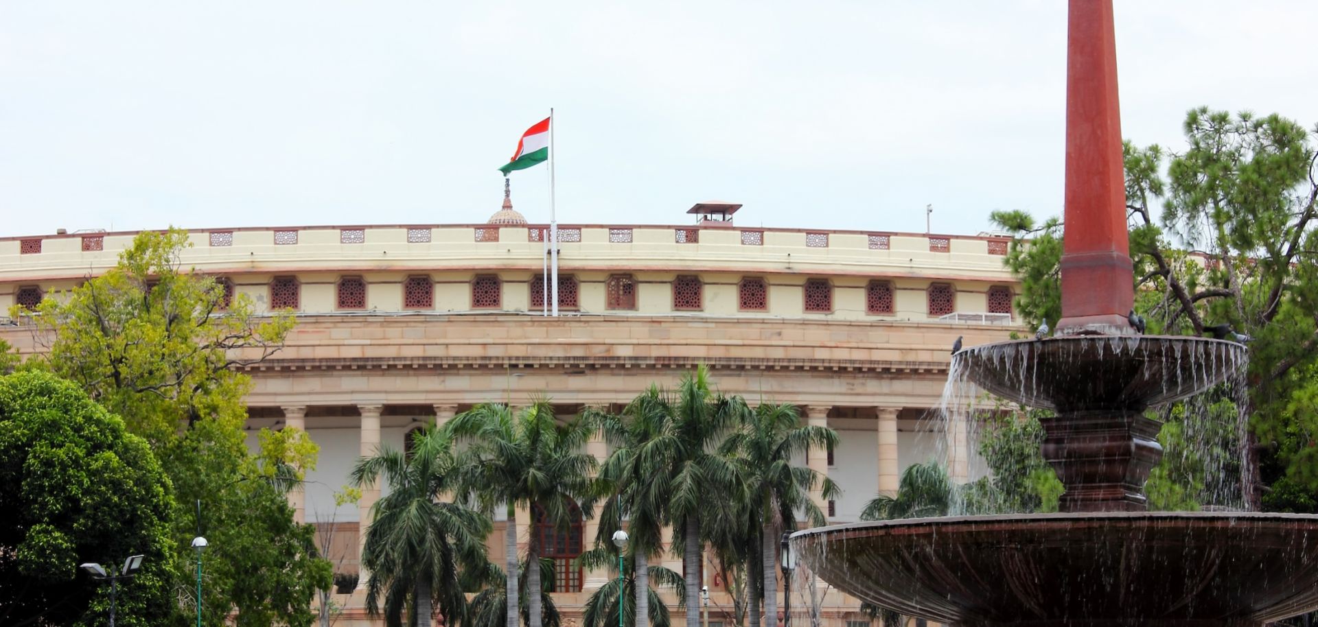 Parliament House is seen in New Delhi, India.