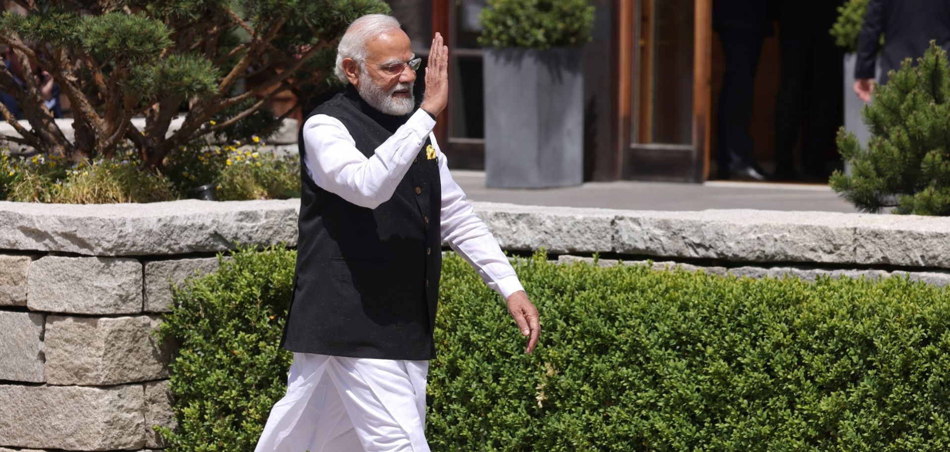 Indian Prime Minister Narendra Modi arrives for a working session on the second day of the G-7 summit in Schloss Elmau, Germany, on June 27, 2022. 