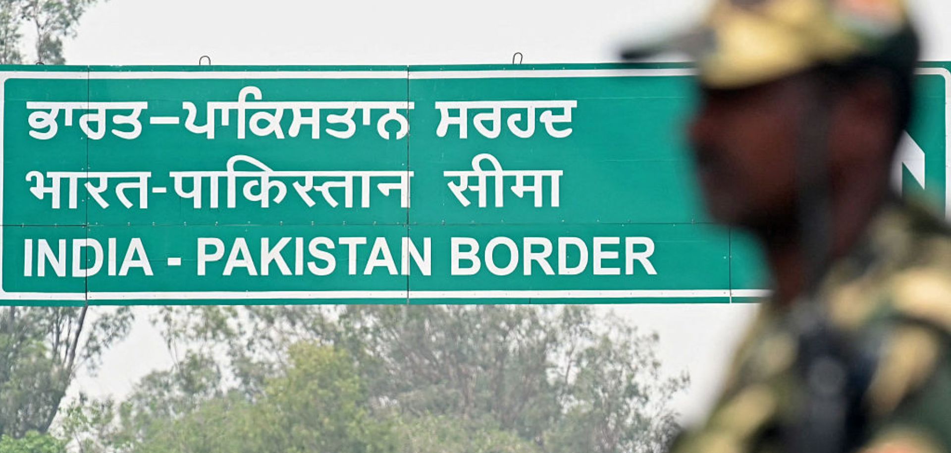 An Indian post near the India-Pakistan border May 9 near Amritsar.