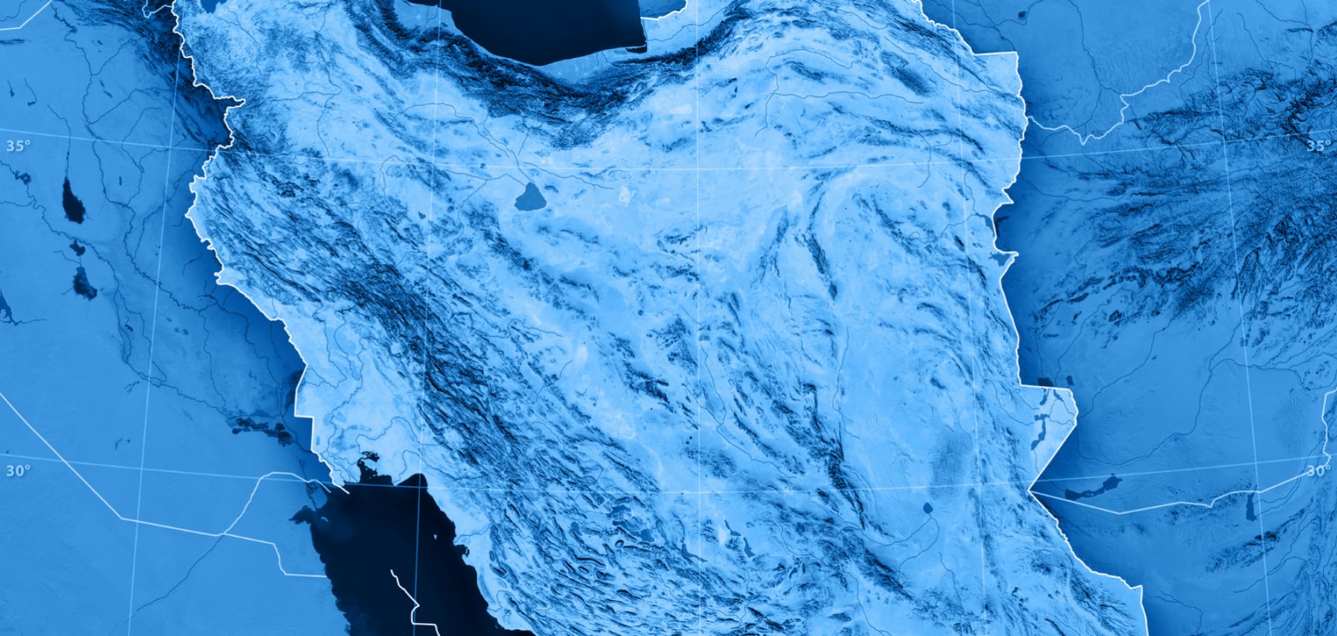 A topographic map of Iran.