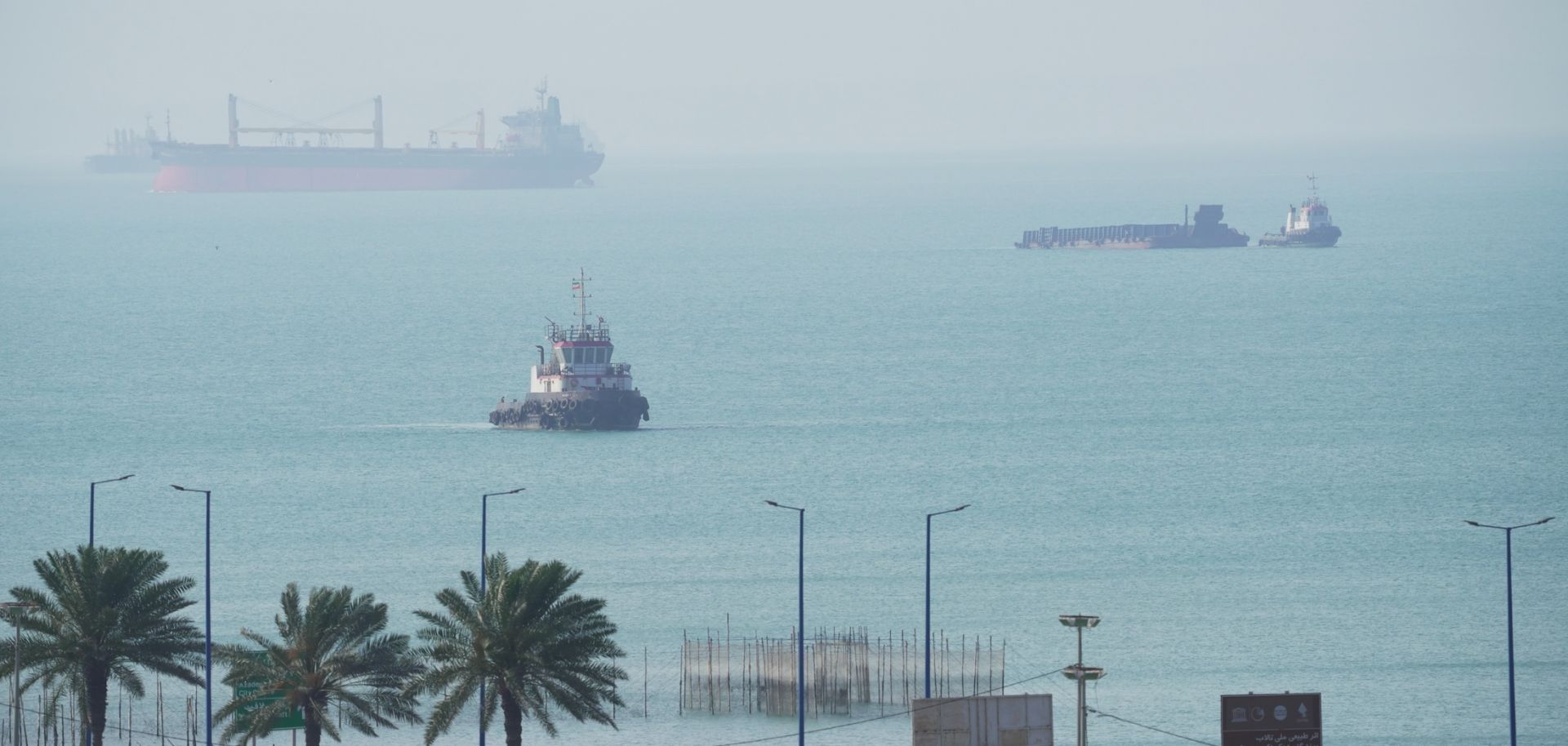 Boats on April 28, 2026 on Qeshm Island, Iran, in the Strait of Hormuz.