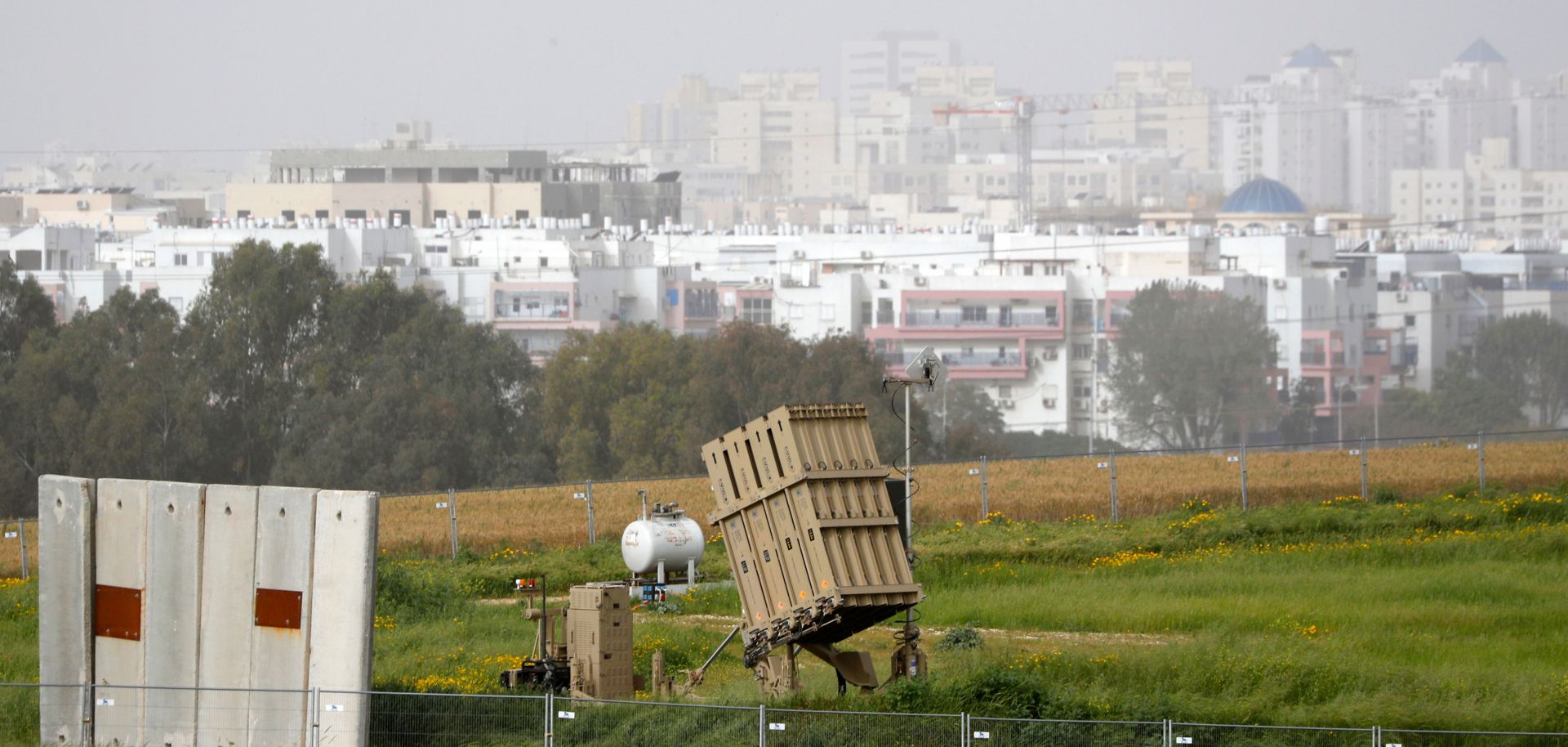An Iron Dome battery, designed to intercept and destroy incoming short-range rockets and artillery shells, is pictured on March 30, 2019, in the Israeli town of Ashdod.