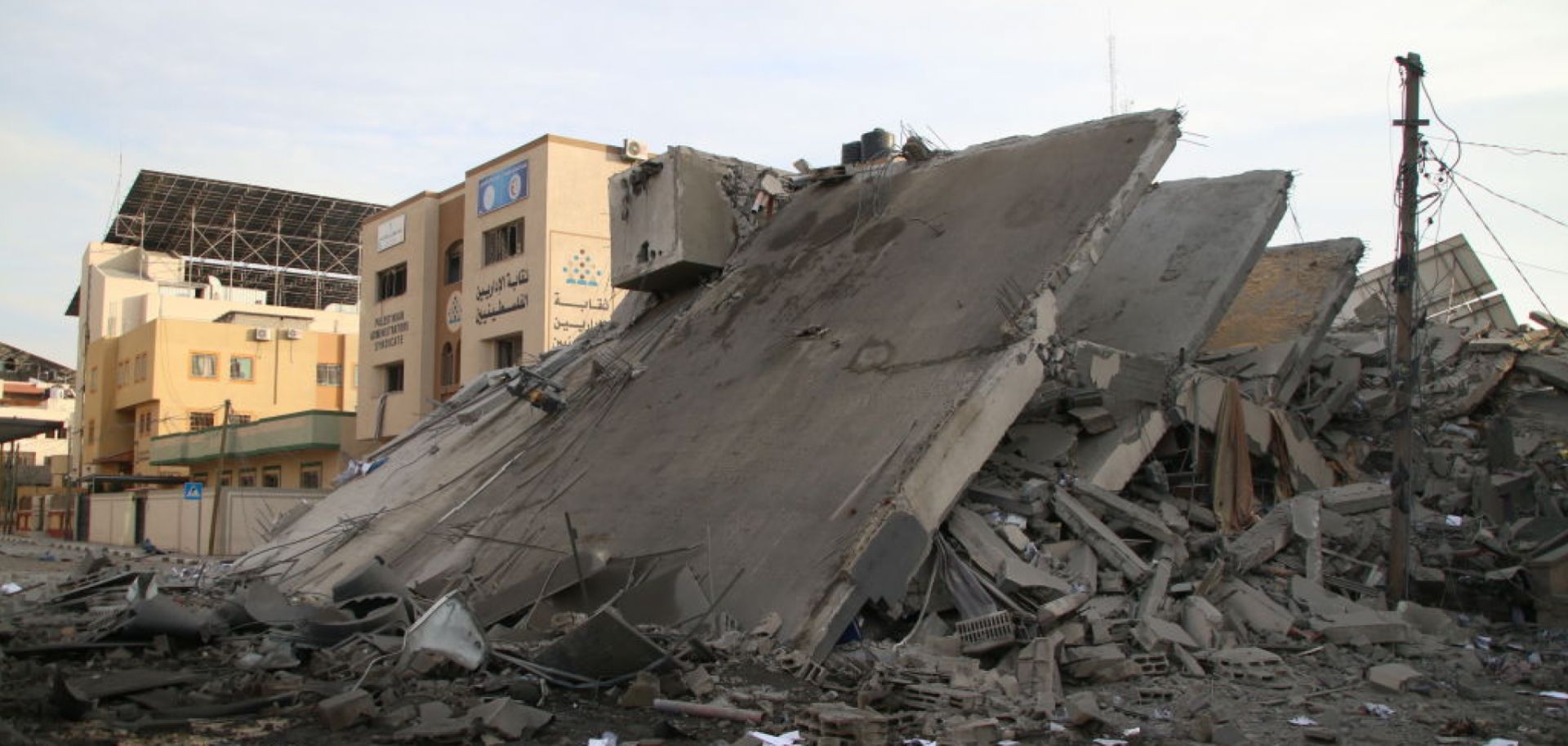 Damage caused by Israeli airstrikes Oct. 7, 2023, in Gaza City, Gaza, in response to a Hamas-led incursion into Israel.