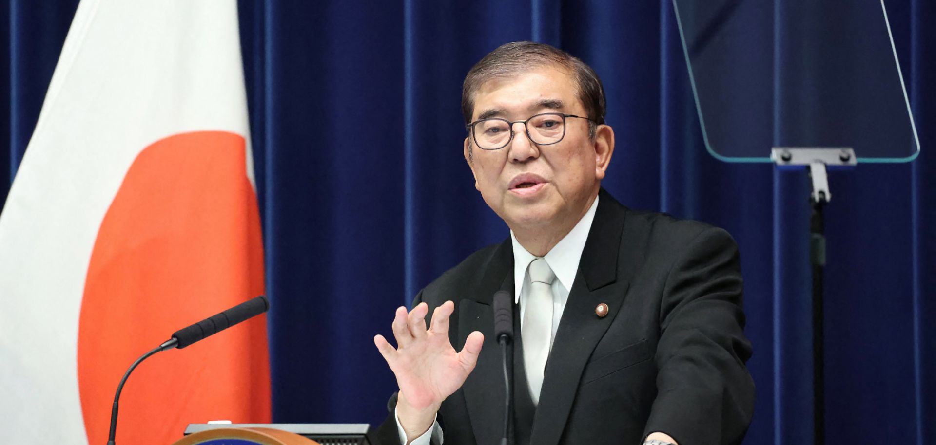 Japanese Prime Minister Shigeru Ishiba speaks during a press conference in Tokyo on Nov. 11, 2024.