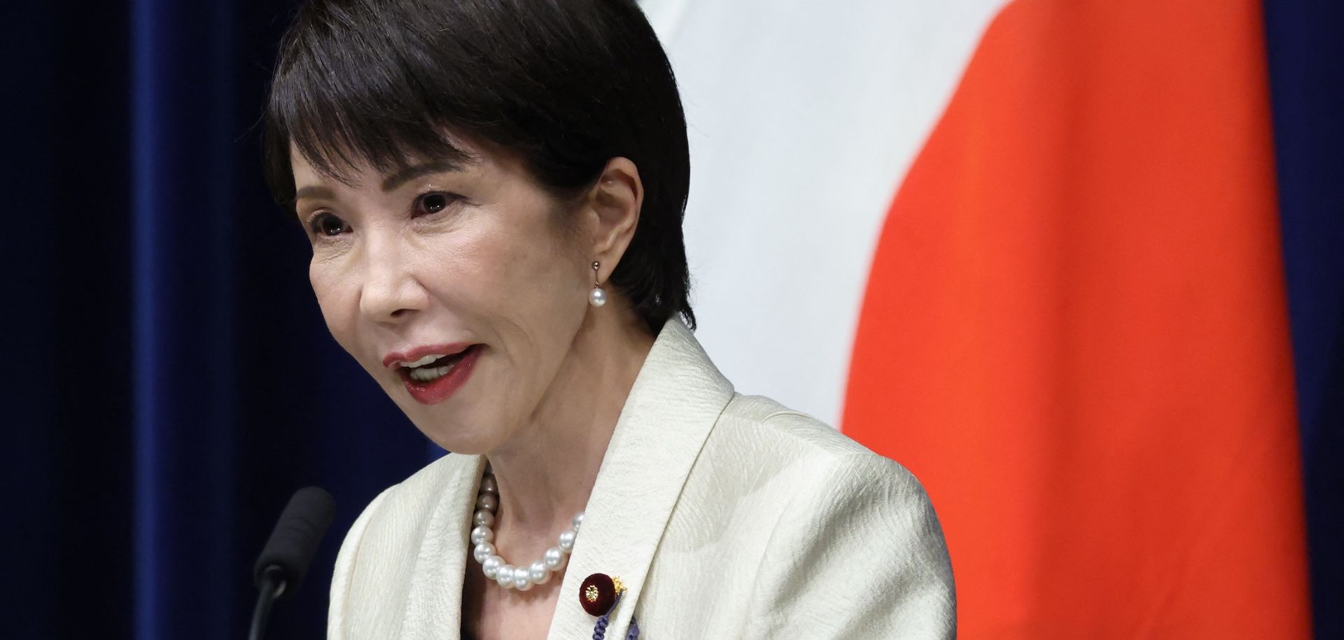 Japan's Prime Minister Sanae Takaichi addresses a news conference at the Prime Minister's office in Tokyo on Feb. 18.