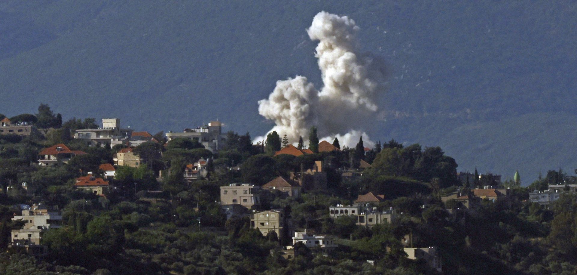 Smoke rises following Israeli attacks in southern Lebanon as seen from a position across the border in the Upper Galilee in northern Israel on May 31, 2026.