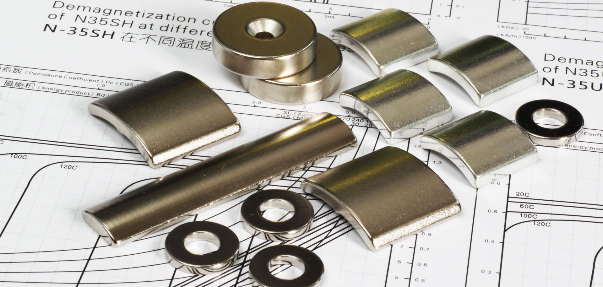A stock image showing industrial magnet parts.