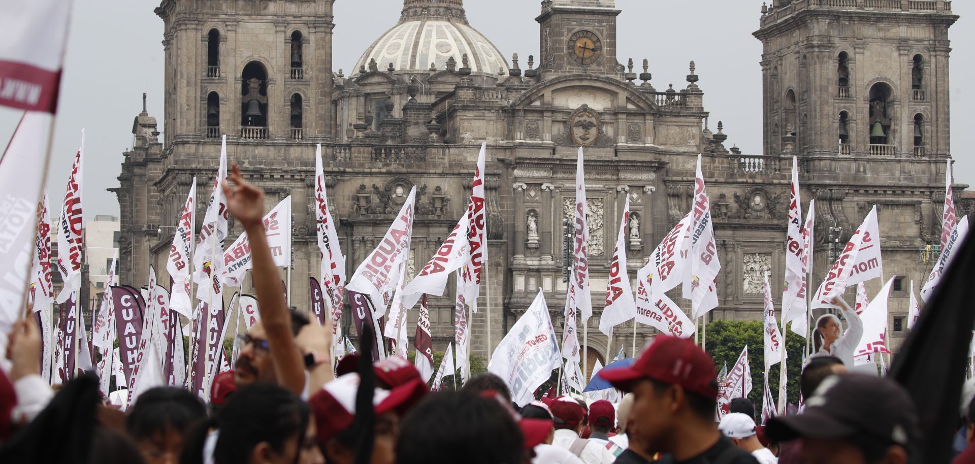 A rally for Morena party candidate Claudia Sheinbaum on May 29 in Mexico City's Zocalo.