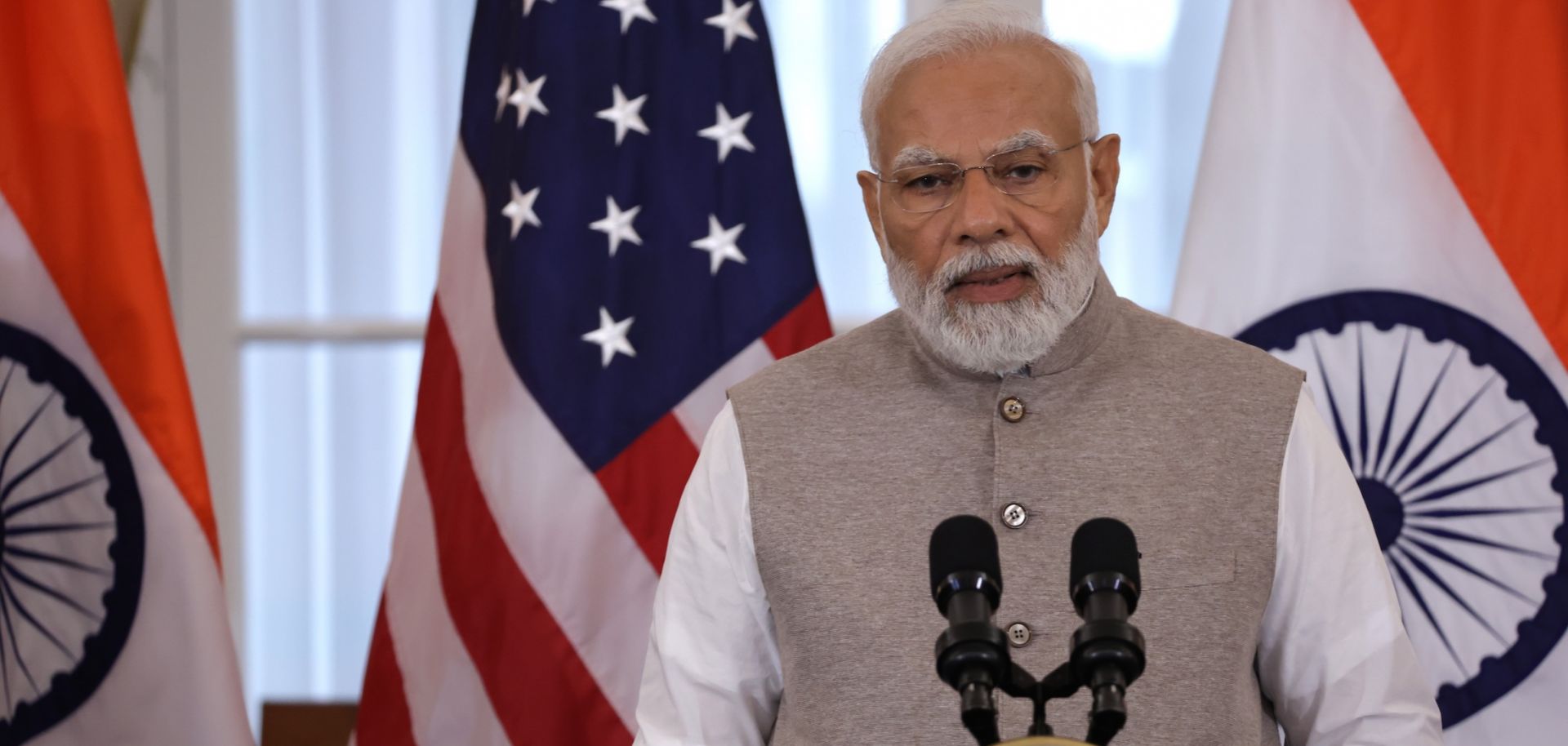 Indian Prime Minister Narendra Modi speaks during a luncheon at the U.S. State Department on June 23, 2023, in Washington, D.C.