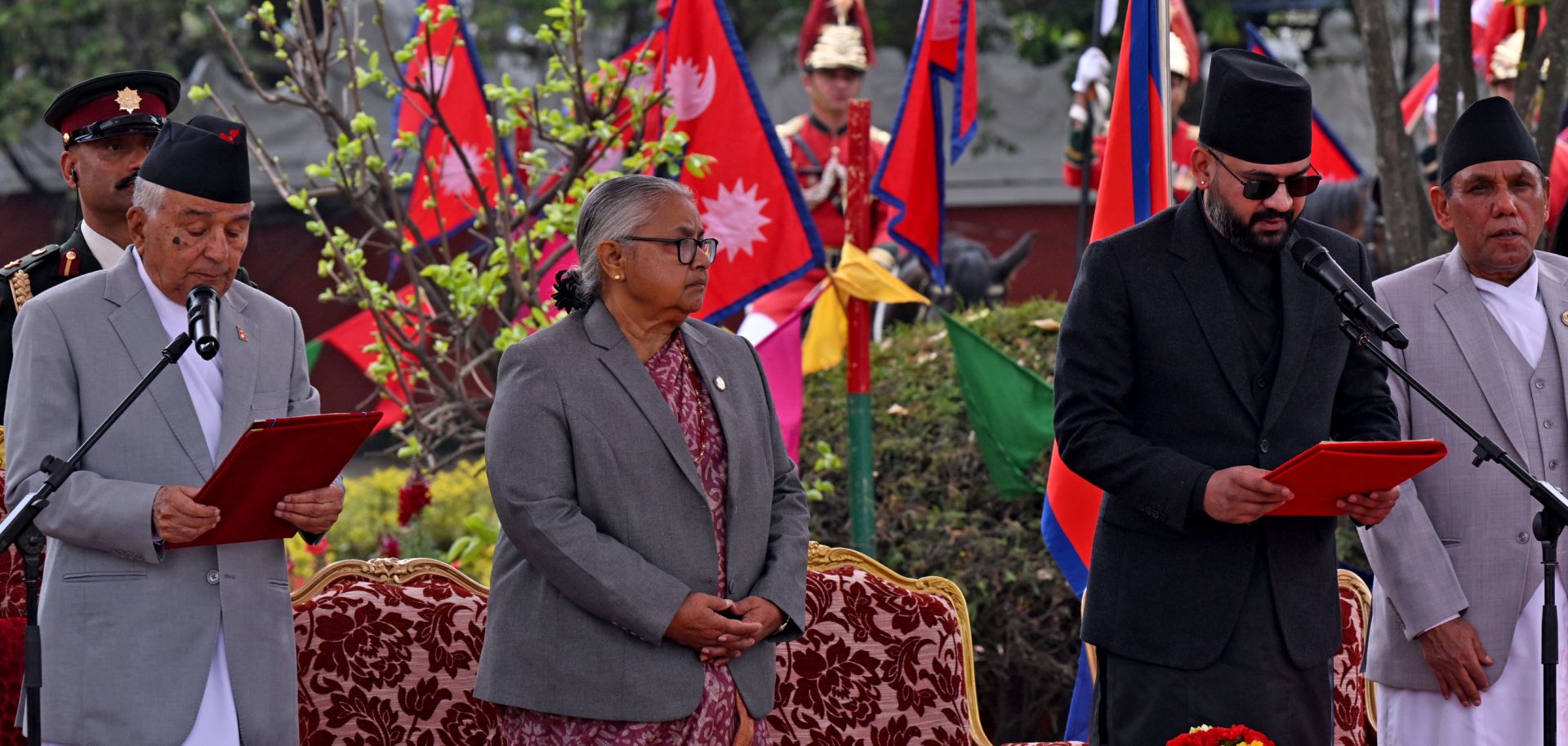 Rastriya Swatantra Party leader Balendra Shah is sworn in as Nepal's new prime minister in Kathmandu on March 27, 2026.