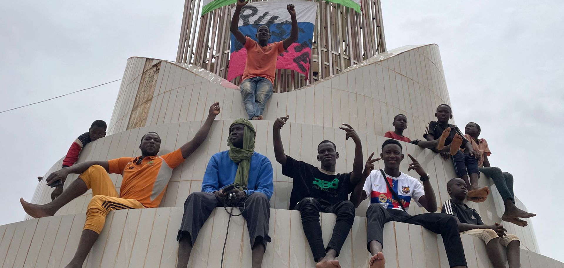 A demonstration July 27, 2022, in Niamey, Niger, after a coup.