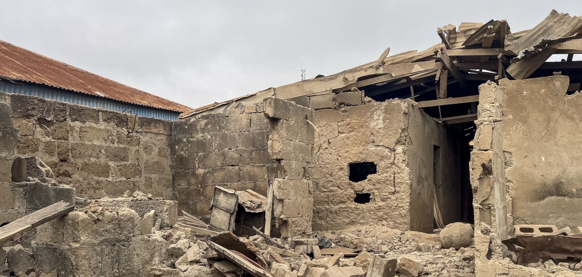 Structures destroyed in U.S. strikes on jihadist targets in Offa, Nigeria, are seen on Dec. 27, 2025.