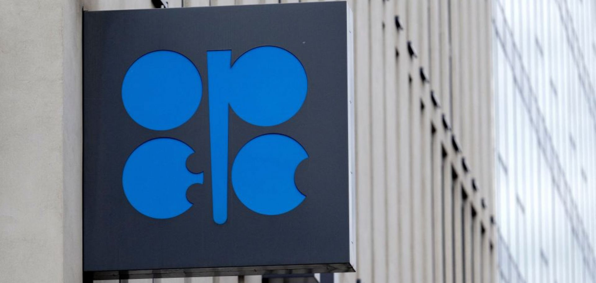 The OPEC logo is seen outside the bloc's headquarters in Vienna, Austria, on Oct. 4, 2022.