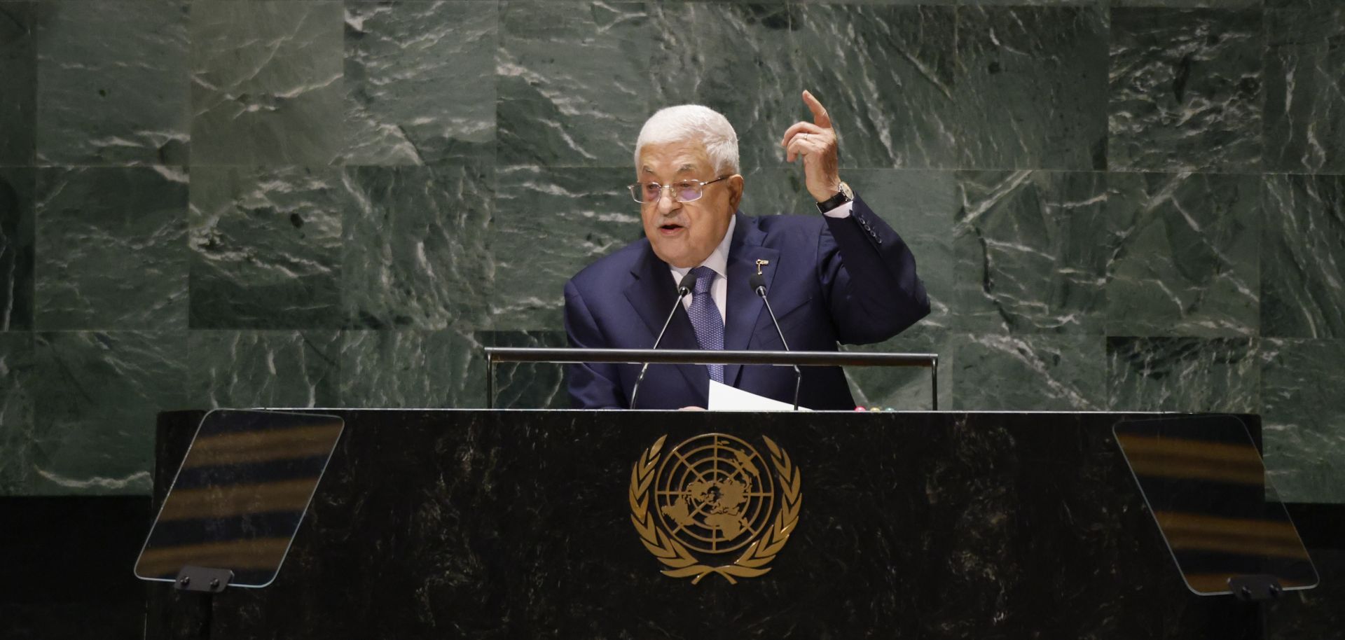 Palestinian Authority (PA) President Mahmoud Abbas addressed the U.N. General Assembly (UNGA) at United Nations headquarters on Sept. 21, 2023, in New York City.