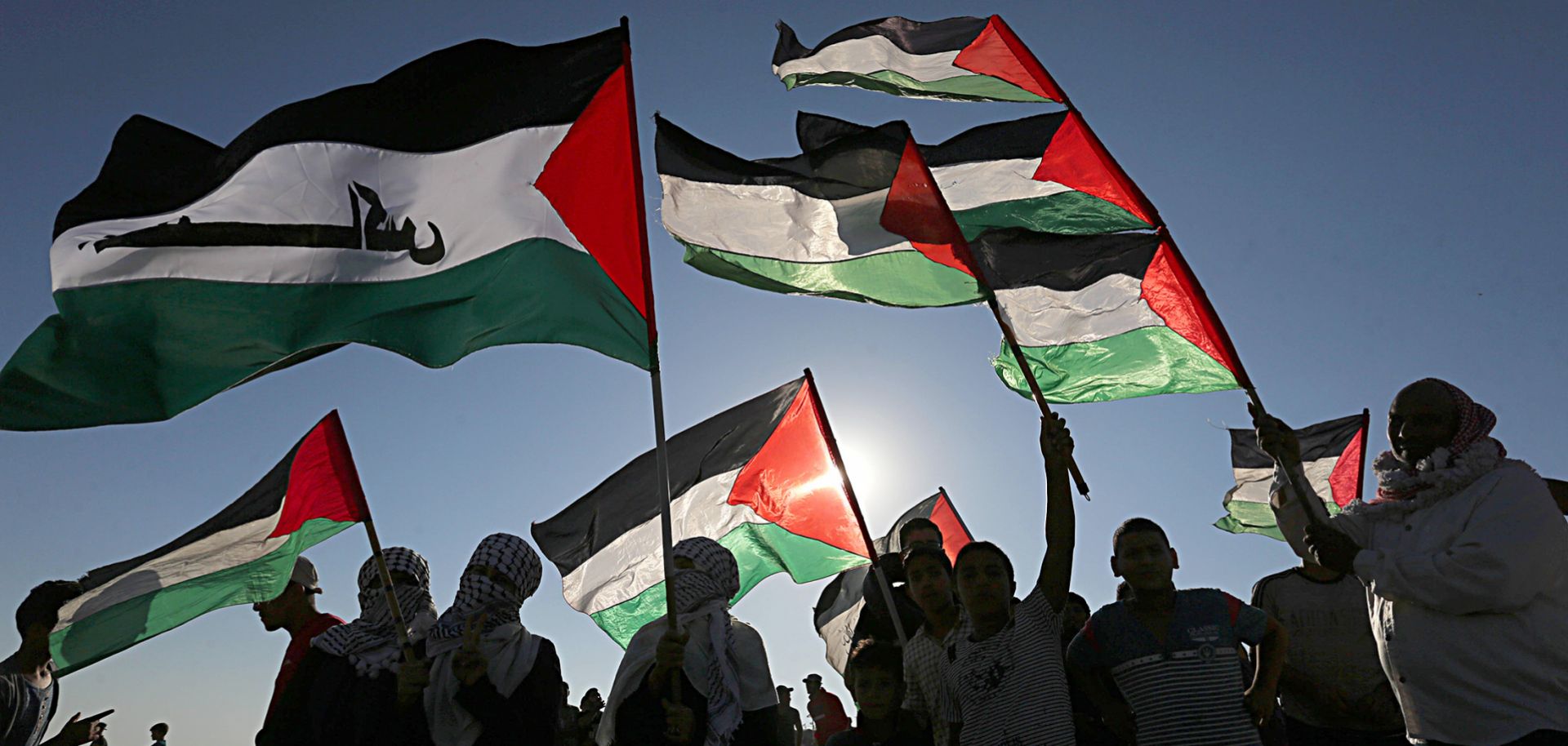 Palestinians gather during a demonstration at the Israel-Gaza border on Oct. 4, 2019.