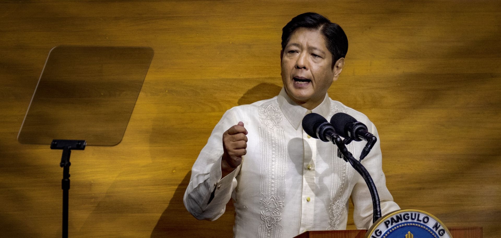 Philippine President Ferdinand Marcos Jr. delivers his third State of the Nation Address before lawmakers at the House of Representatives on July 22, 2024 in Quezon City, Metro Manila, Philippines. 